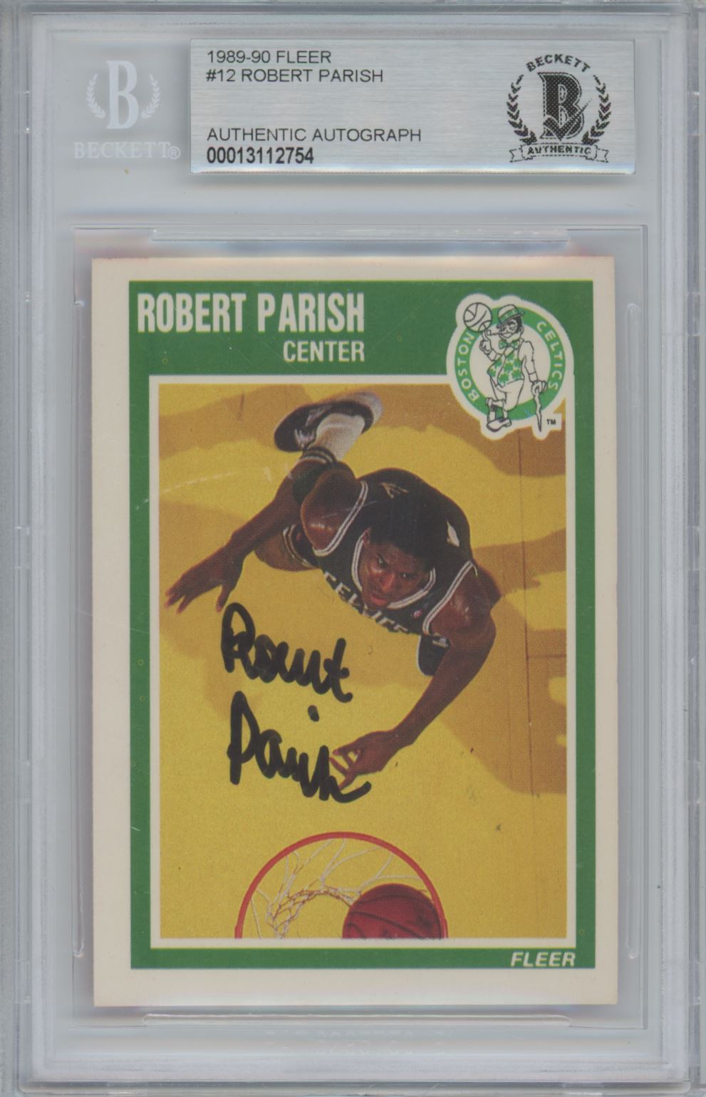 1989-90 Fleer #12 Robert Parish Auto - Beckett Authentic