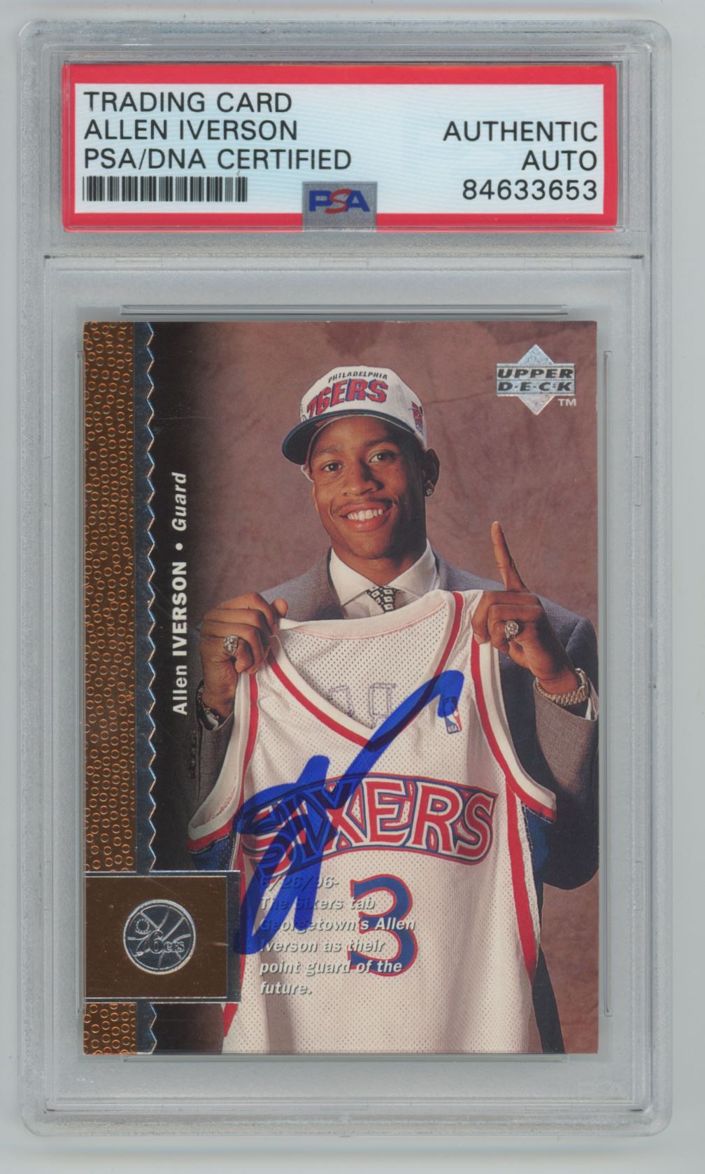 1996 Upper Deck Allen Iverson Rookie Auto PSA/DNA Authentic