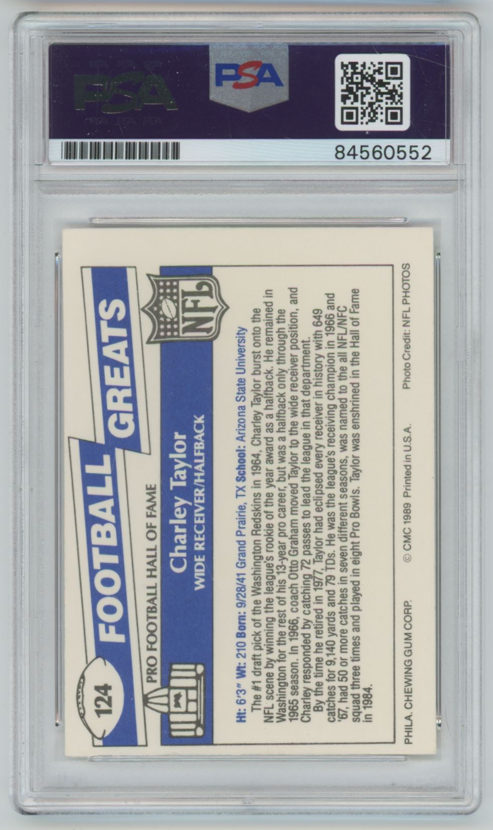 1989 Swell Charley Taylor Auto - PSA/DNA