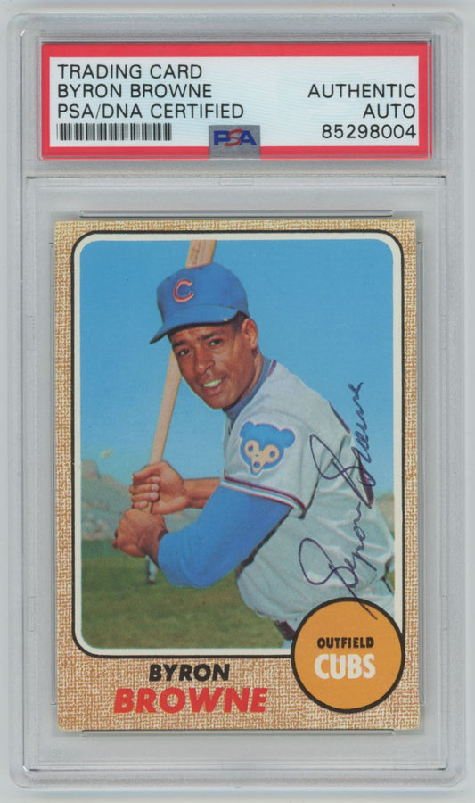 1968 Topps Byron Browne Auto - PSA/DNA Authentic (8004)