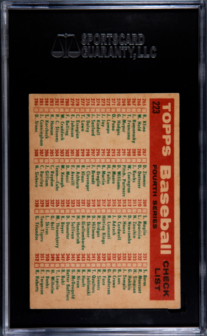 1959 Topps #223 St. Louis Cardinals SGC 4.5