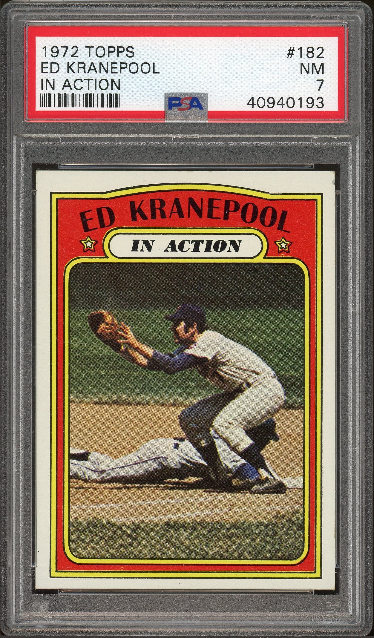 1972 Topps #182 Ed Kranepool In Action PSA 7