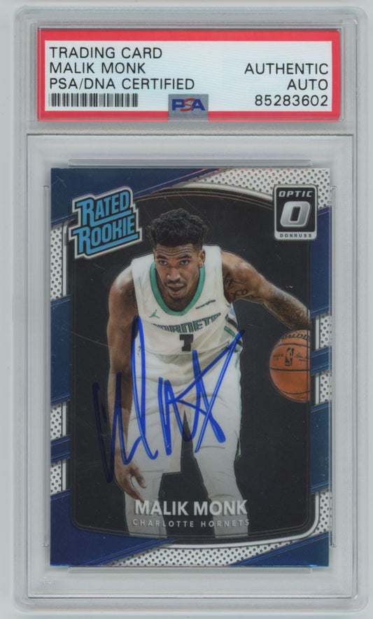 2017 Donruss Optic Malik Monk ROOKIE Auto PSA/DNA Authentic