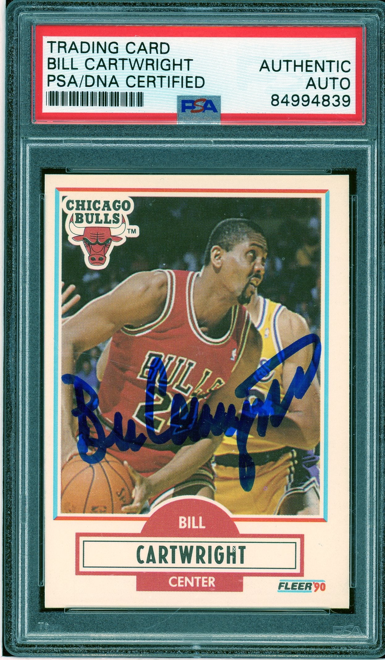 1990-91 Fleer #23 Bill Cartwright Auto PSA Authentic (4839)