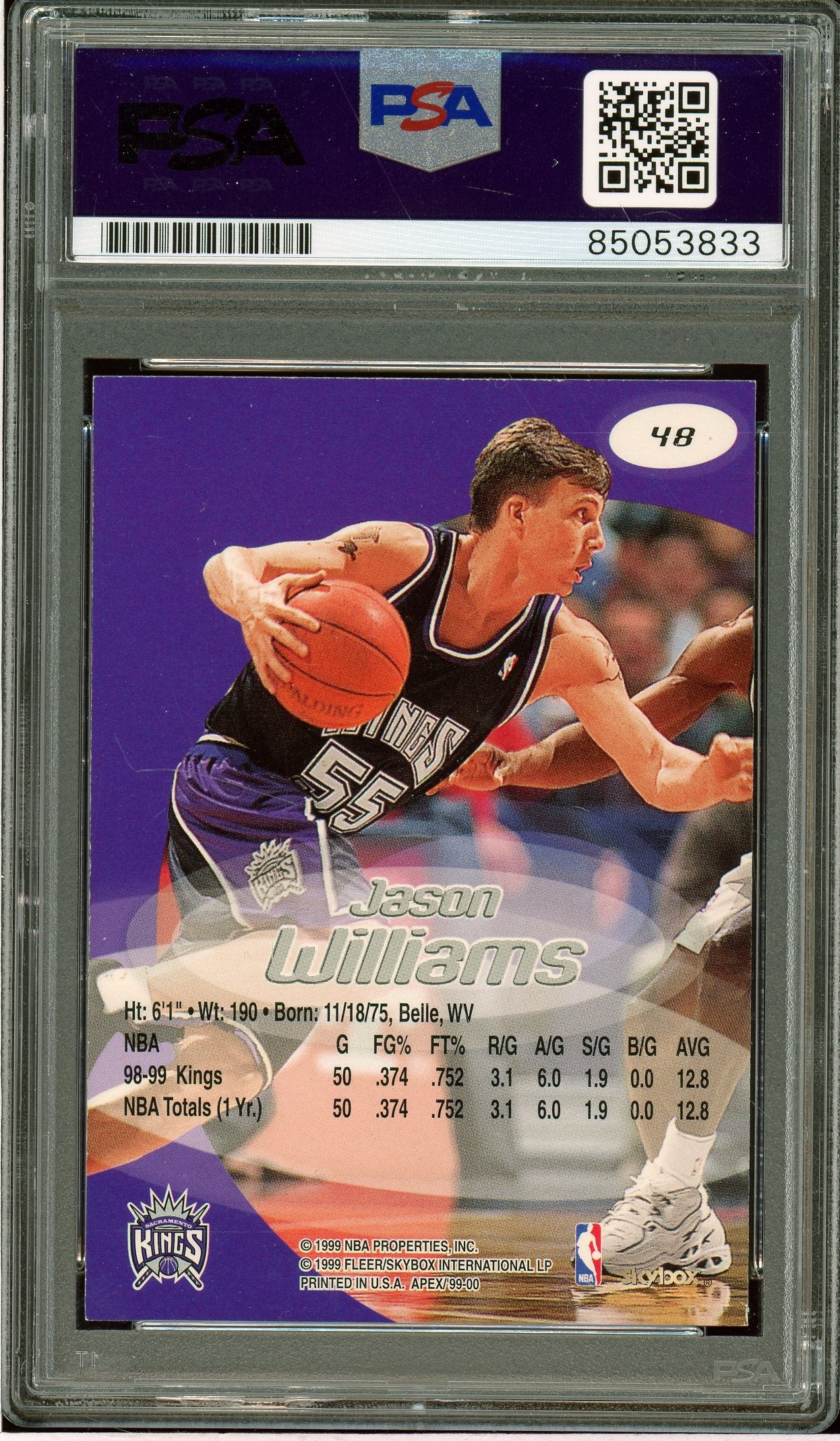 1999-00 SkyBox Apex #48 Jason Williams Auto PSA Authentic