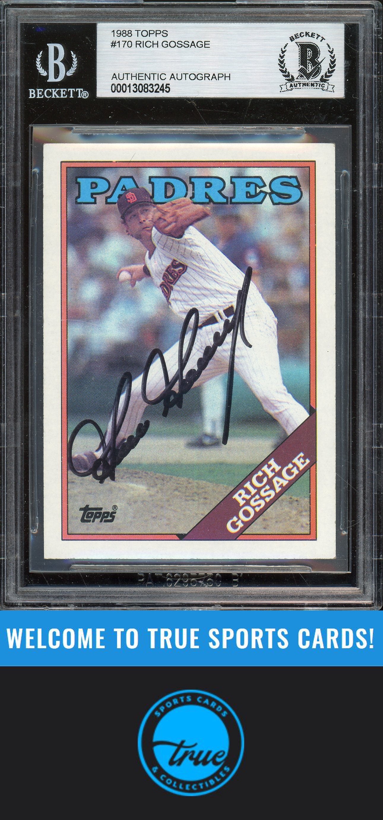 1988 Topps #170 Rich Gossage Auto BGS Authentic