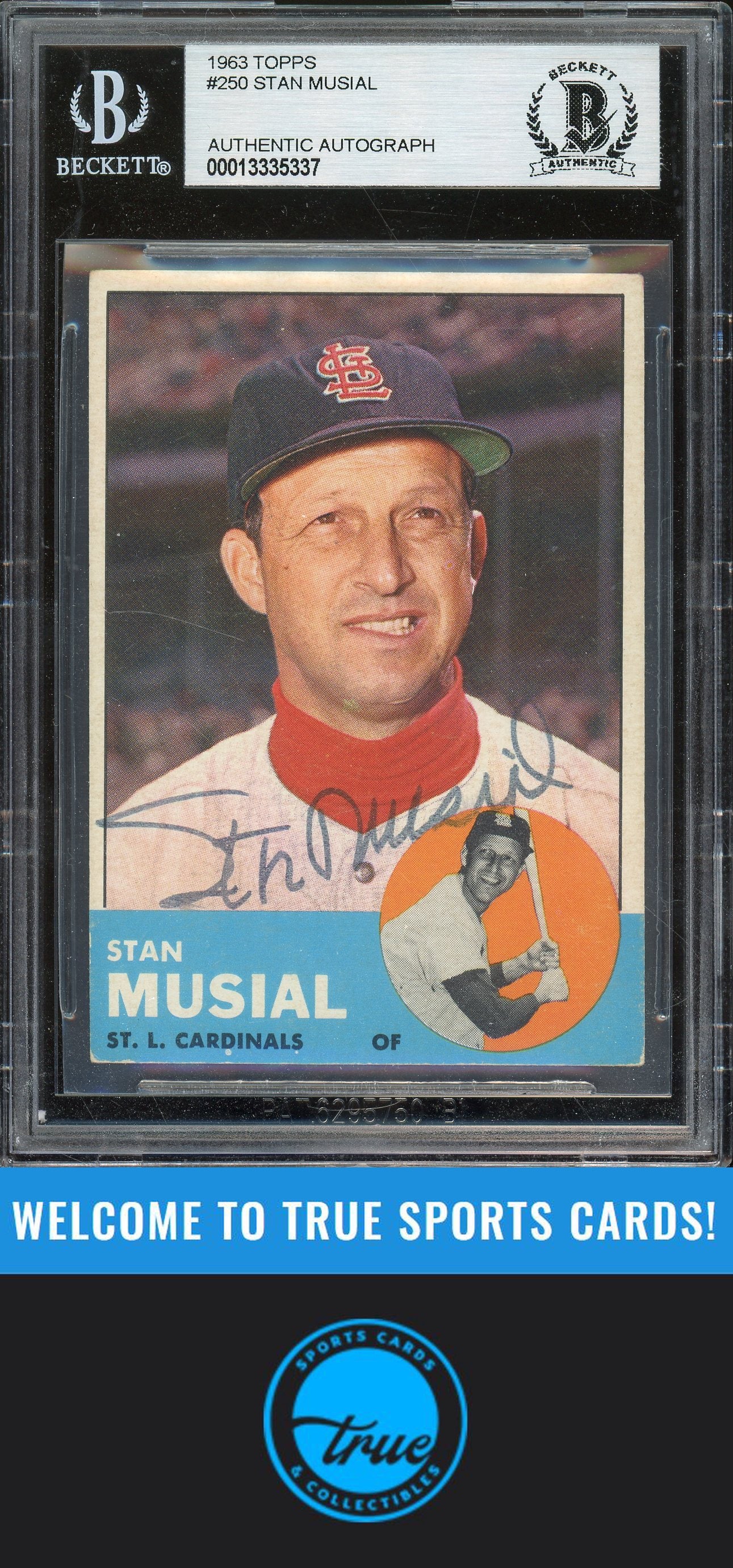1963 Topps #250 Stan Musial Auto BGS Authentic