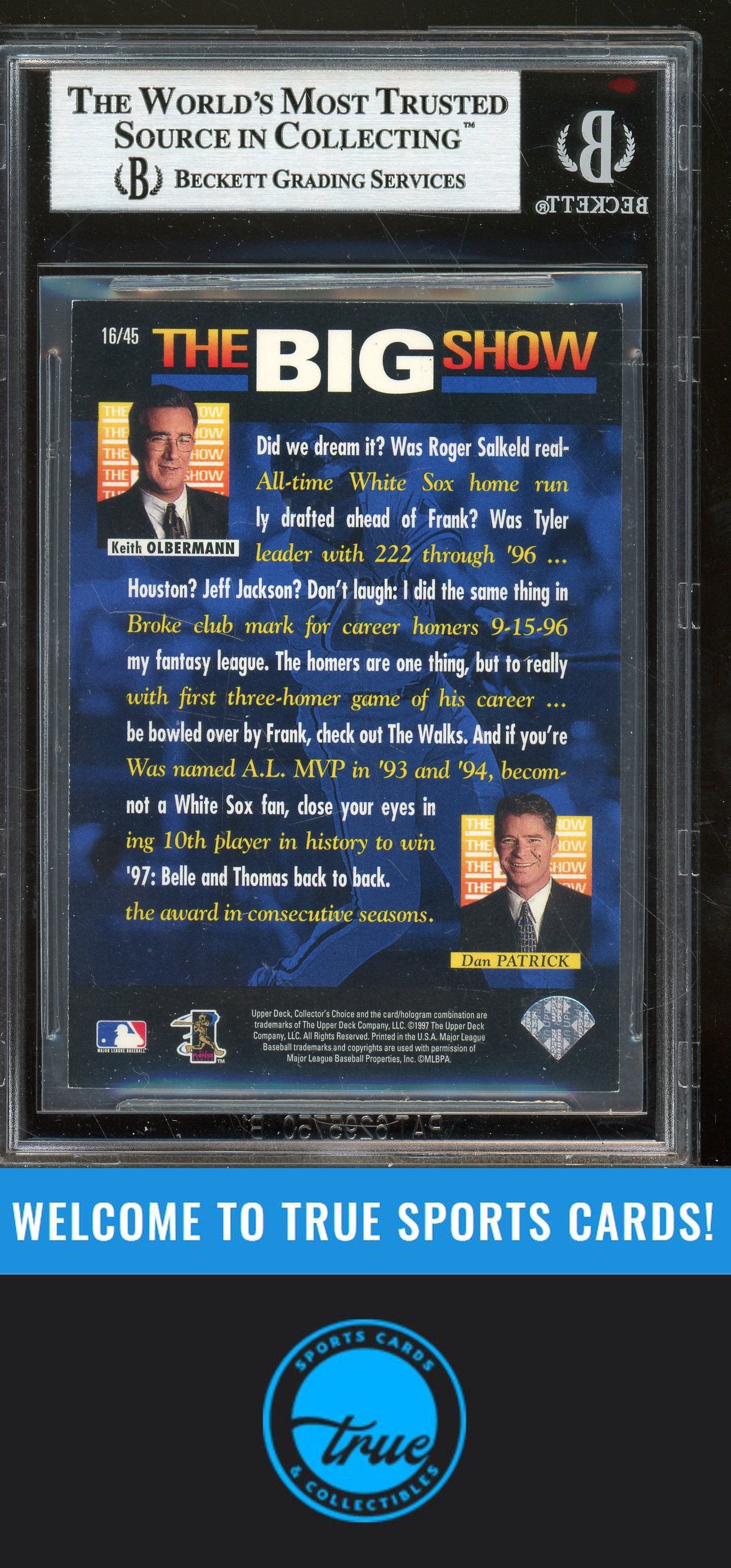 1997 Collector's Choice #16 Frank Thomas The Big Show Auto BGS Authentic