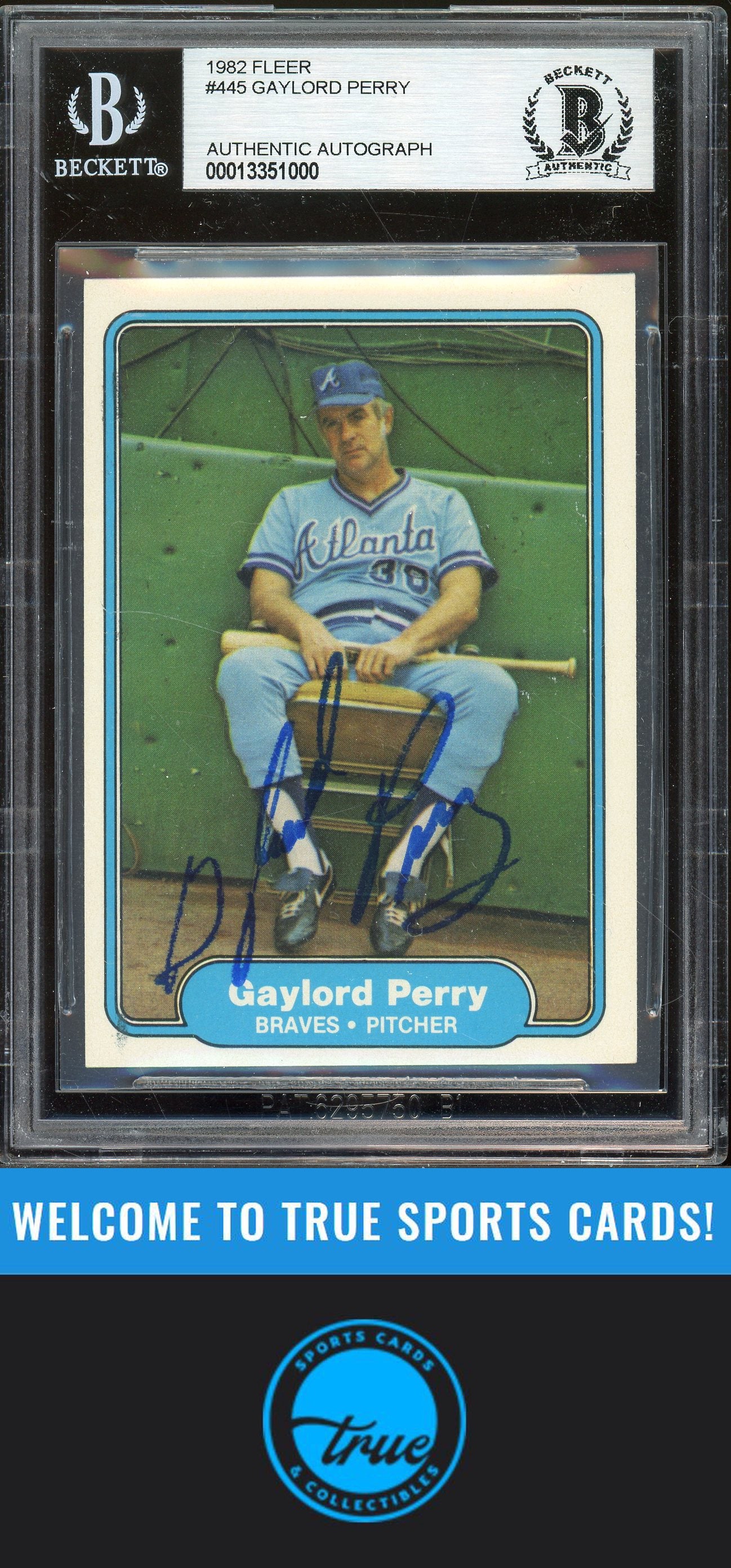 1982 Fleer #445 Gaylord Perry Auto BGS Authentic