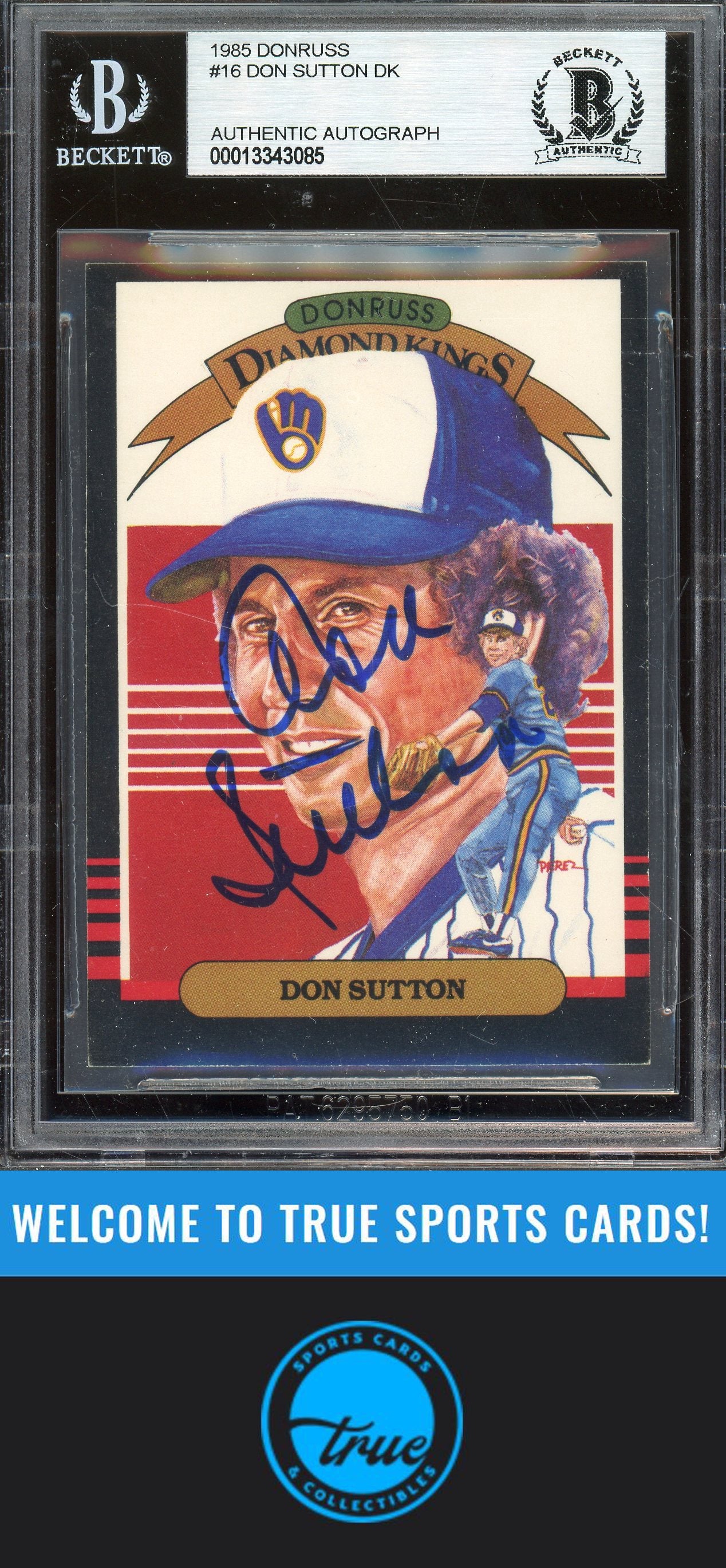 1985 Donruss #16 Don Sutton Auto BGS Authentic