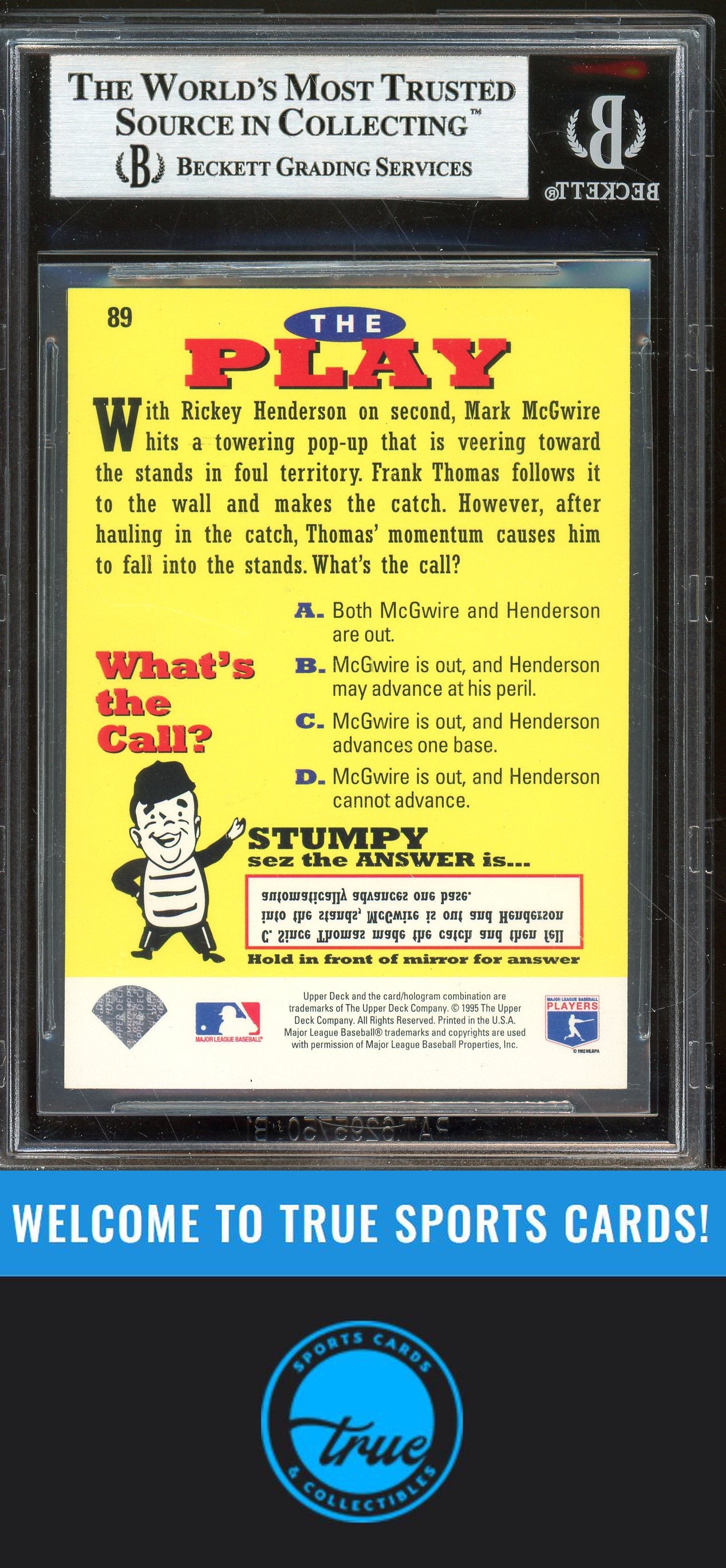 1995 Collector's Choice #89 Frank Thomas Auto (4918) BGS Authentic