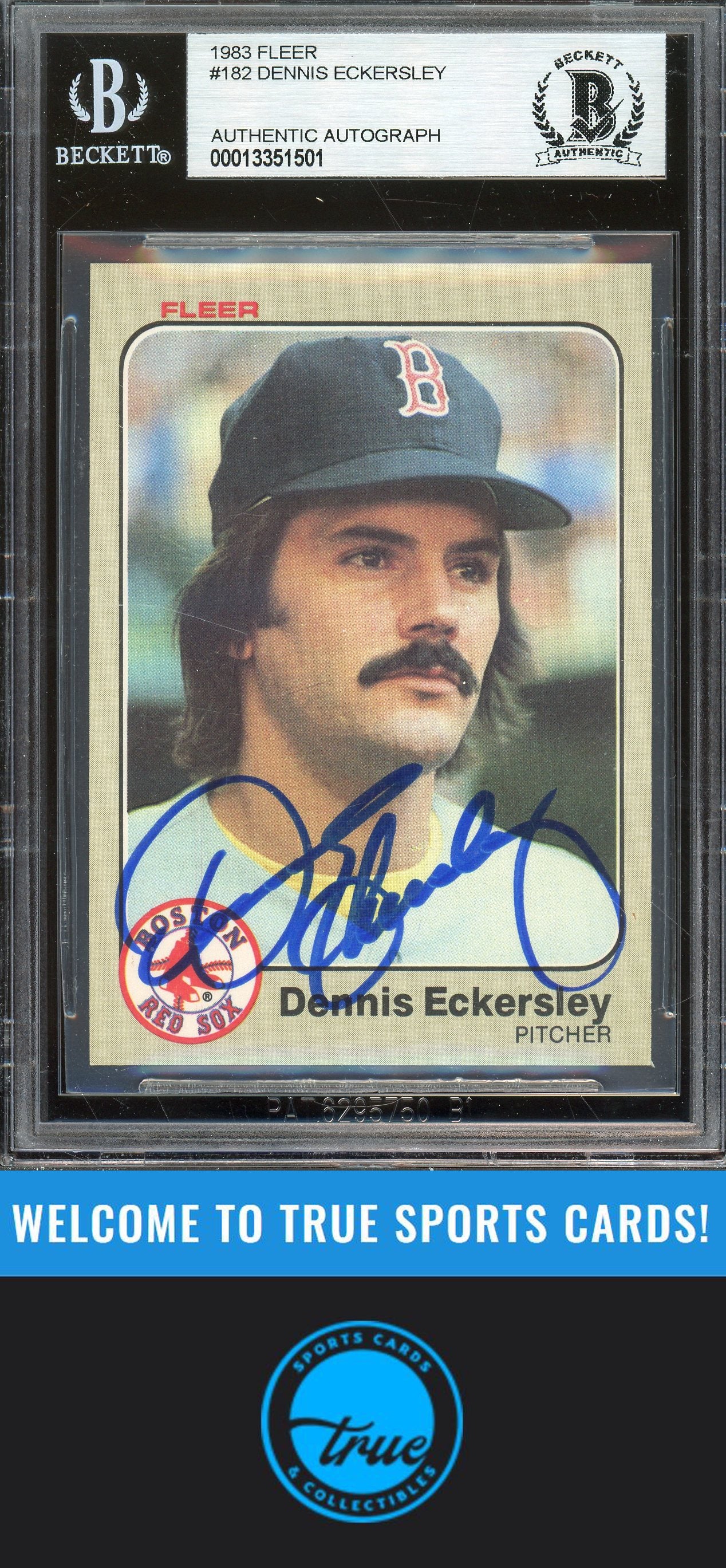 1983 Fleer #182 Dennis Eckersley Auto BGS Authentic