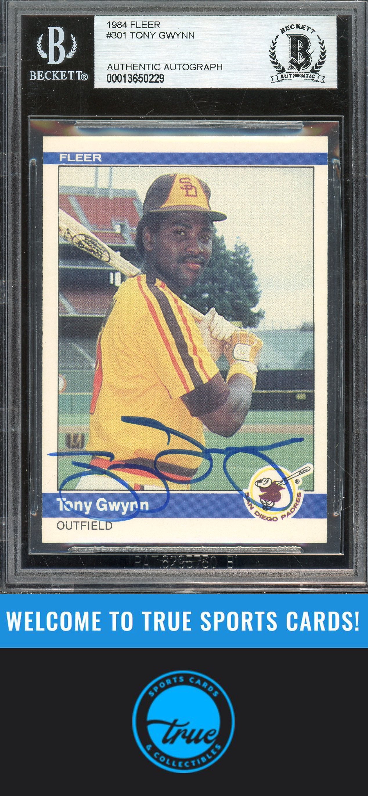 1984 Fleer #301 Tony Gwynn Auto BGS Authentic