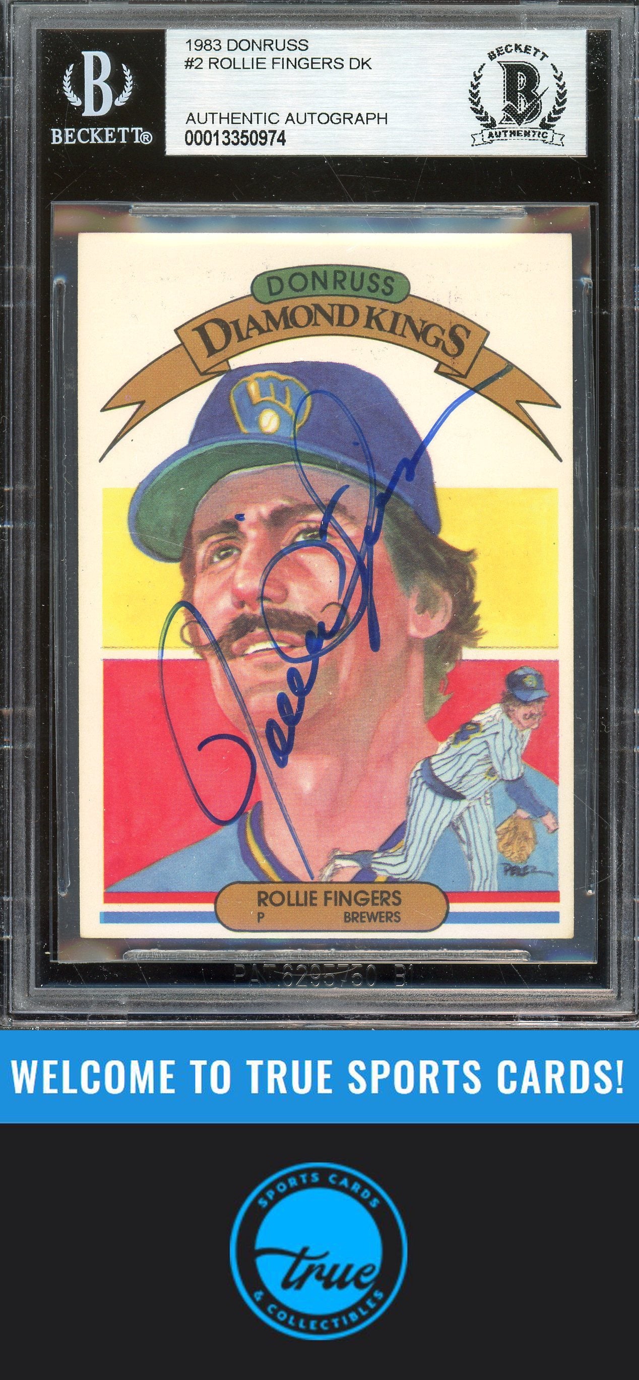 1983 Donruss #2 Rollie Fingers Auto BGS Authentic