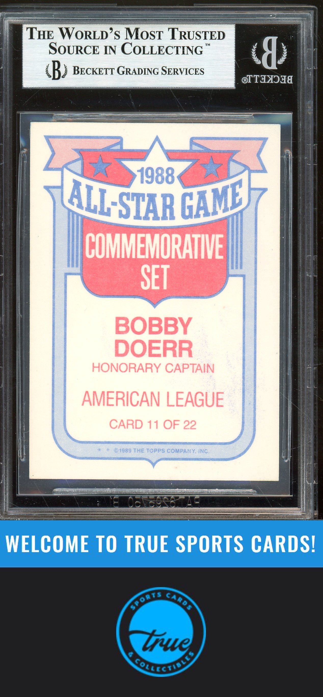 1989 Topps #11a Bobby Doerr Glossy All-Stars Auto BGS Authentic