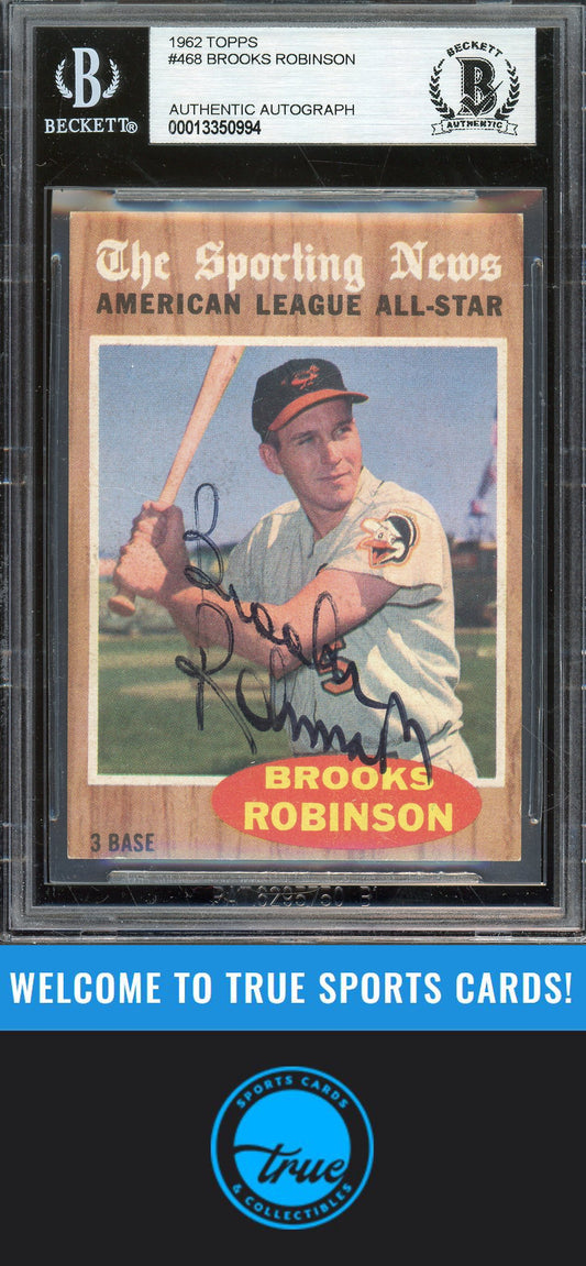 1962 Topps #468 Brooks Robinson Auto BGS Authentic