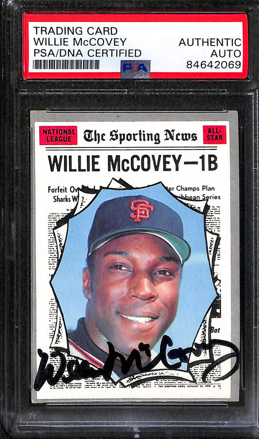 1970 TOPPS WILLIE MCCOVEY SPORTING NEWS AUTO CARD PSA DNA (2069)