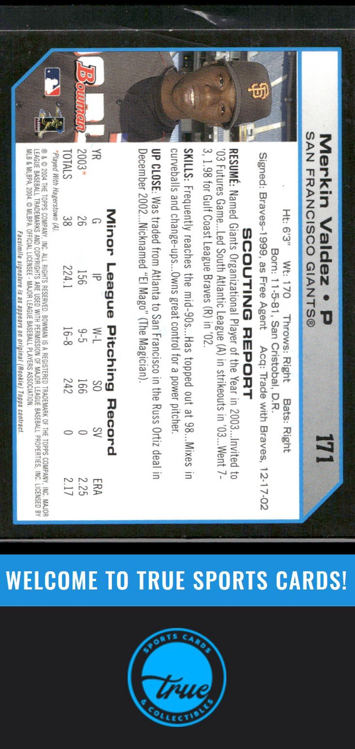 2004 Bowman #171 Merkin Valdez Auto