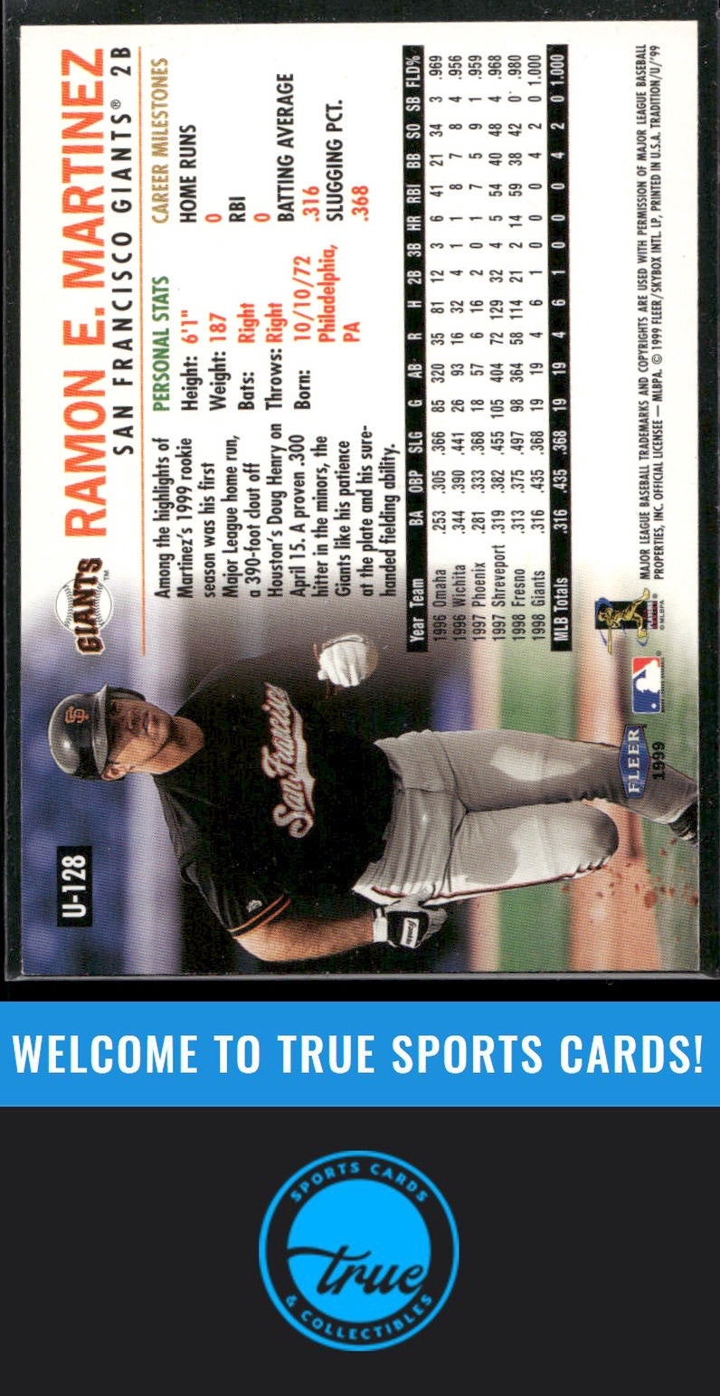 1999 Fleer Tradition Update #U-128 Ramon E. Martinez Auto