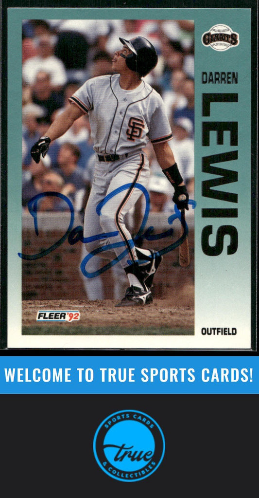 1992 Fleer #639 Darren Lewis Auto