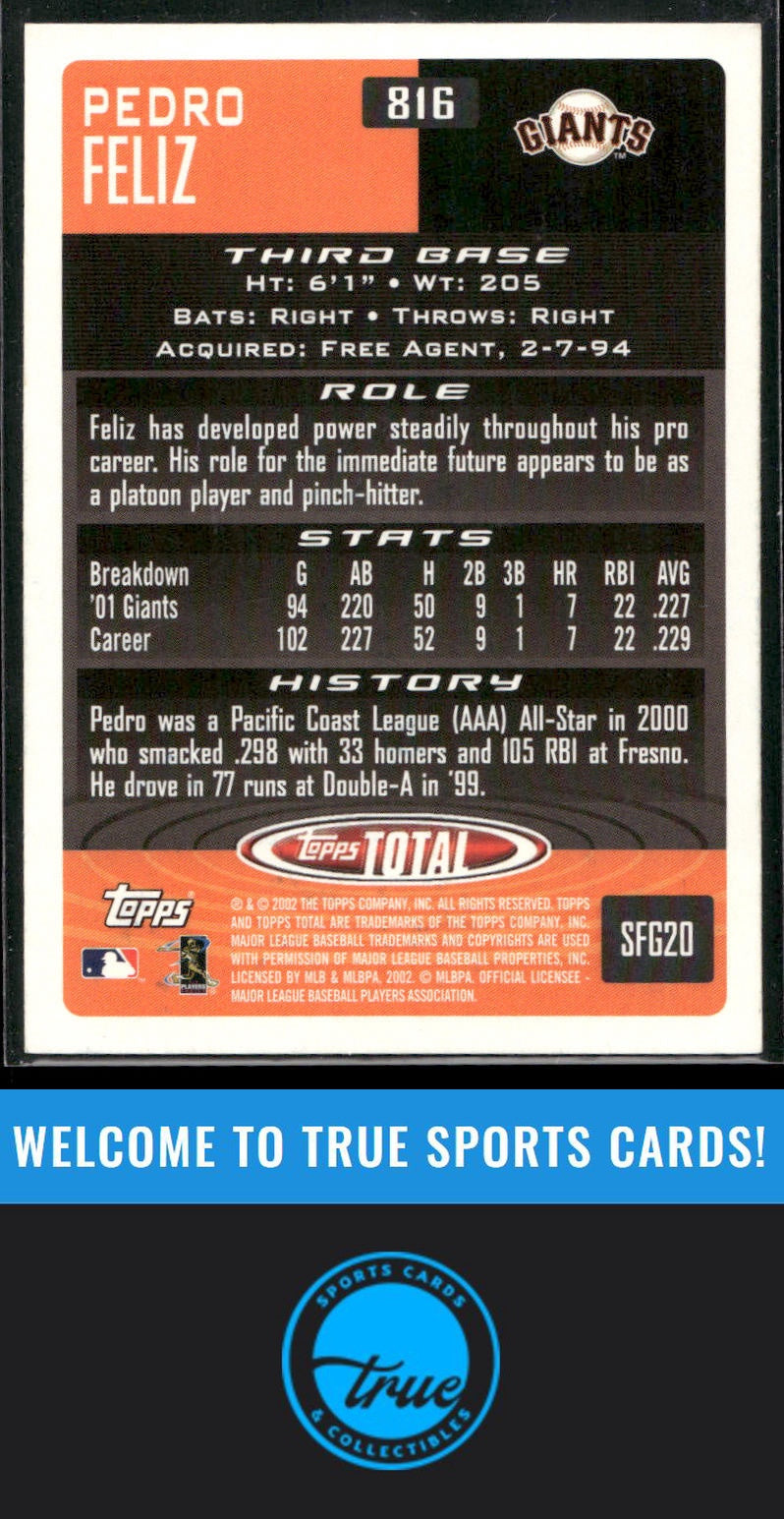 2002 Topps Total #816 Pedro Feliz Auto