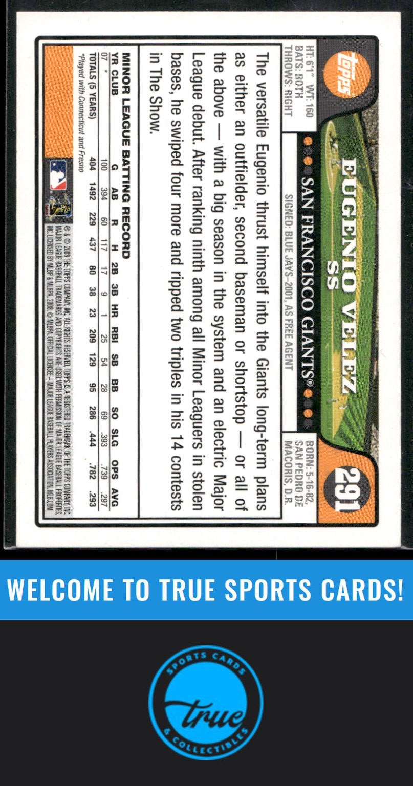 2008 Topps #291 Eugenio Velez Auto