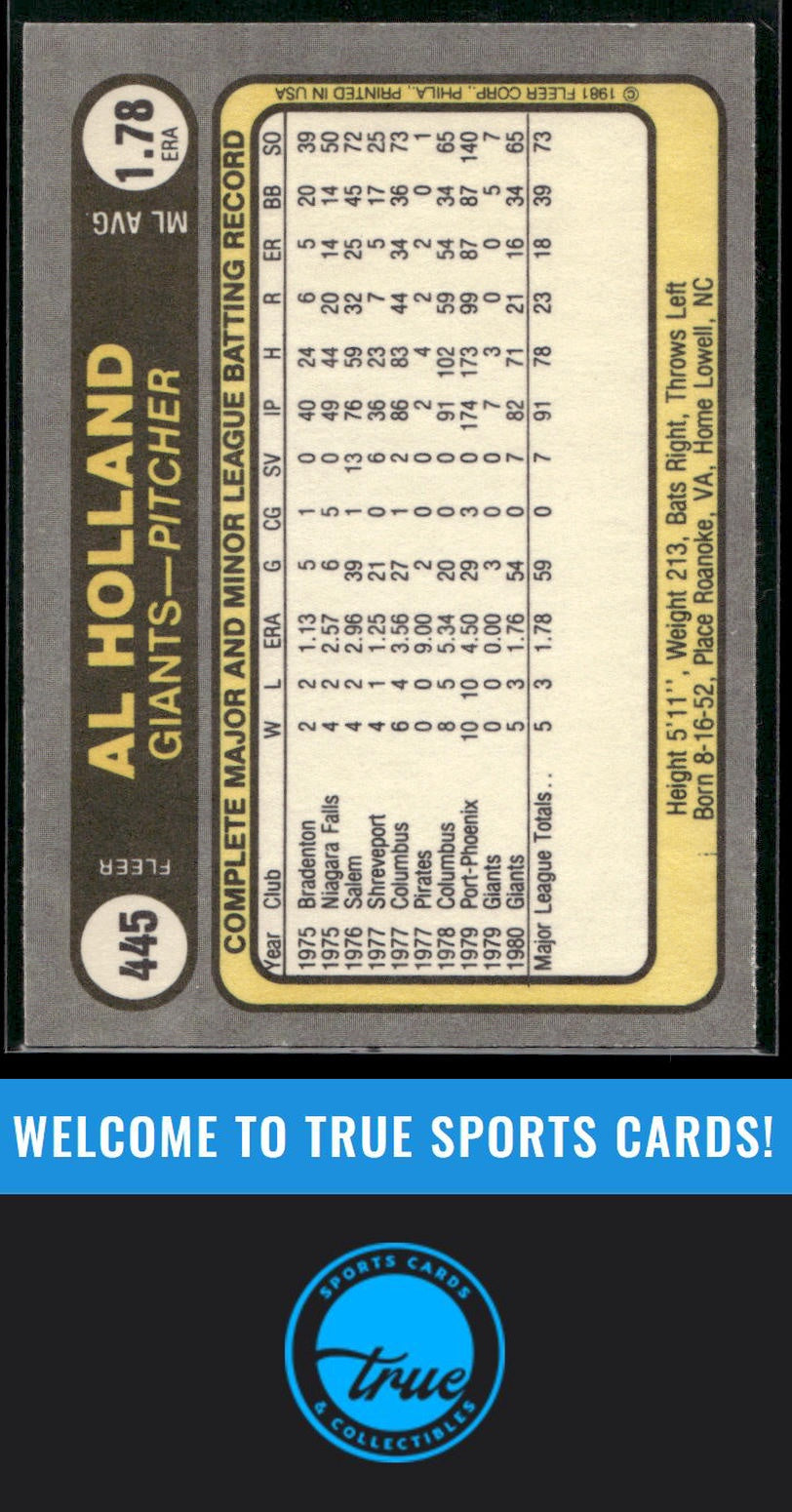 1981 Fleer #445 Al Holland Auto