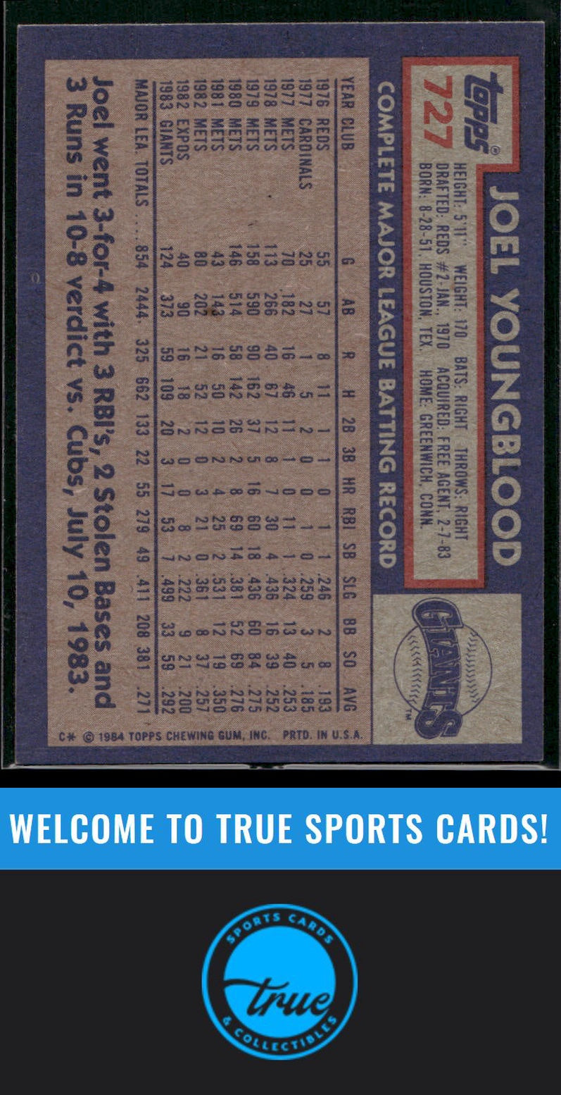 1984 Topps #727 Joel Youngblood Auto