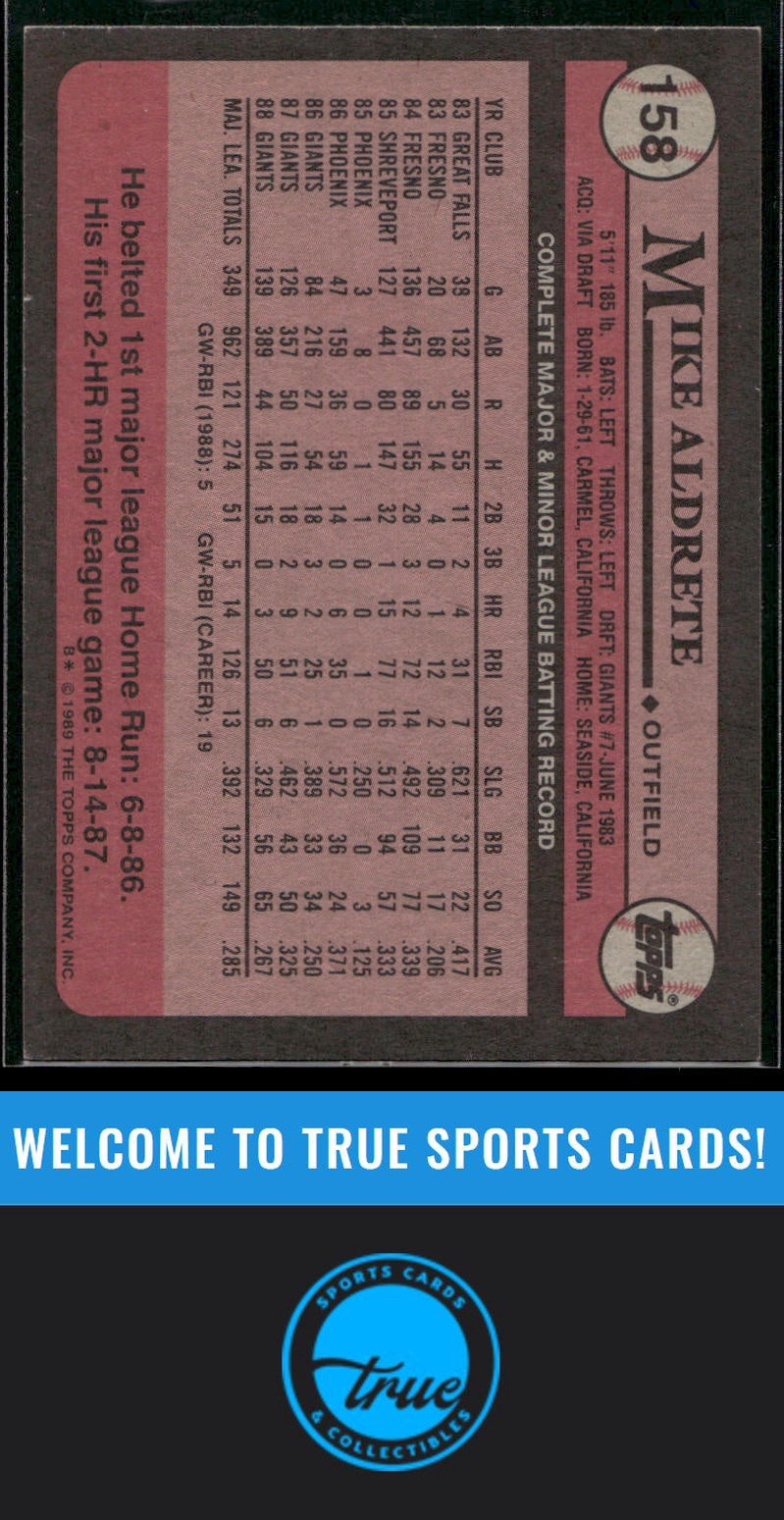 1989 Topps #158 Mike Aldrete Auto