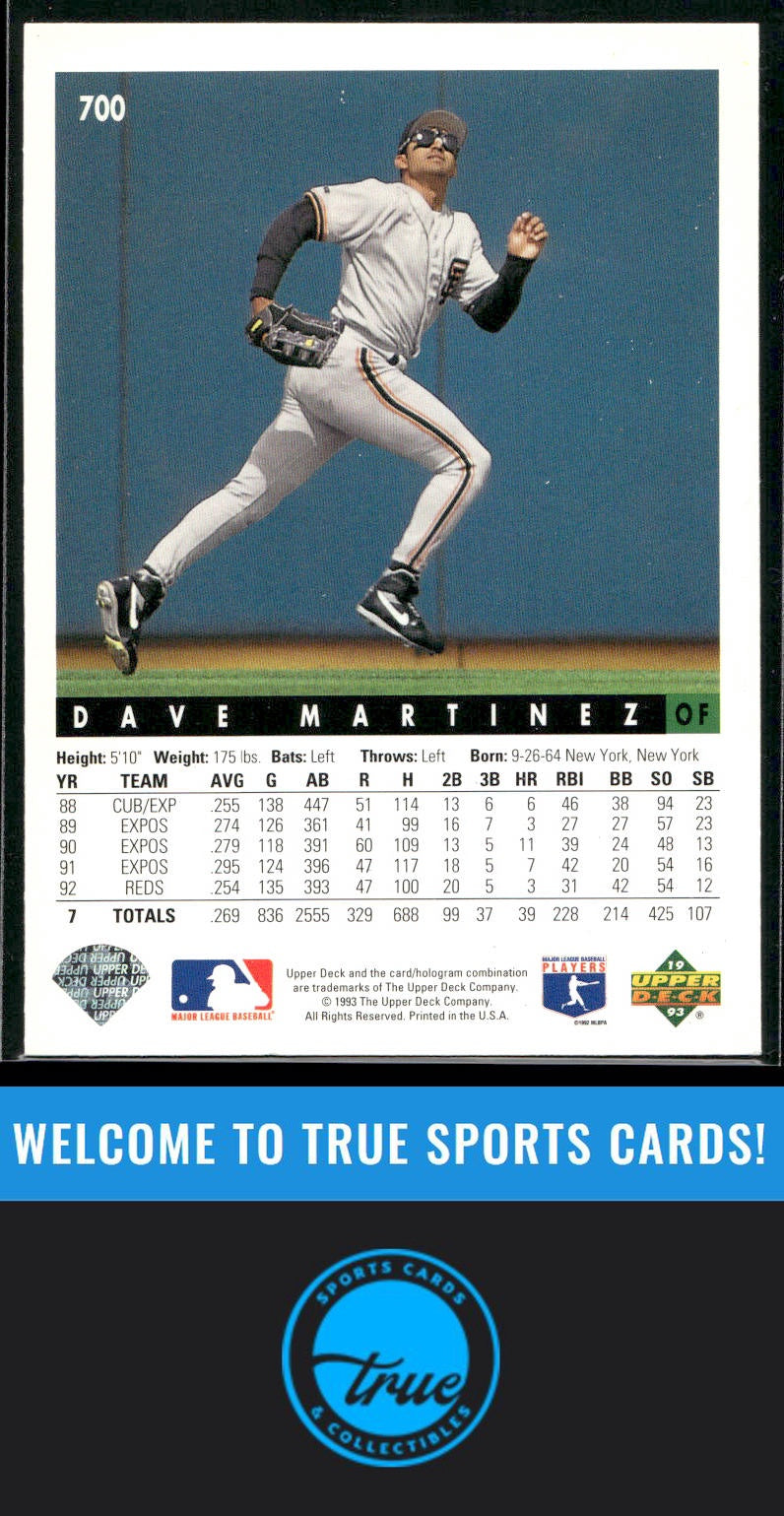 1993 Upper Deck #700 Dave Martinez Auto
