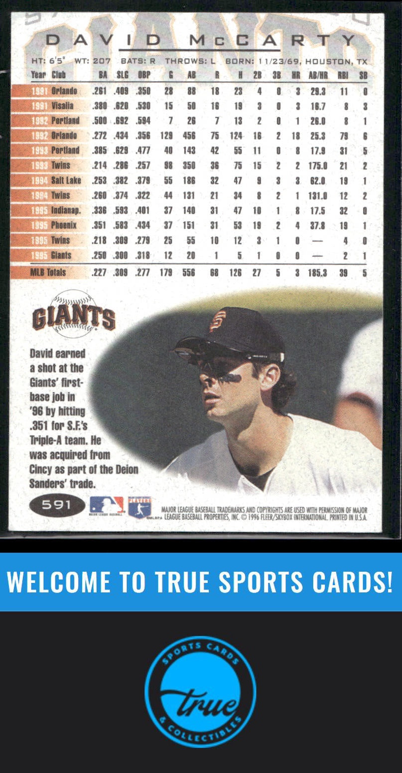 1996 Fleer #591 David McCarty Auto