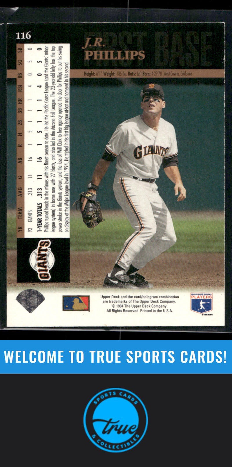 1994 Upper Deck #116 J.R. Phillips Auto