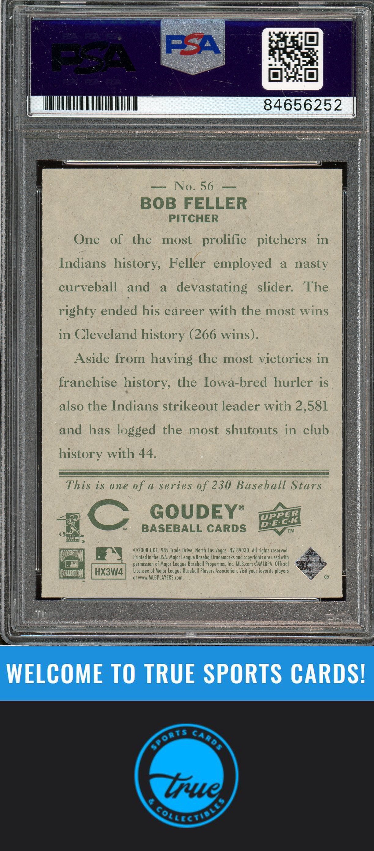 2008 Upper Deck Goudey #56 Bob Feller Auto PSA Authentic (6252)