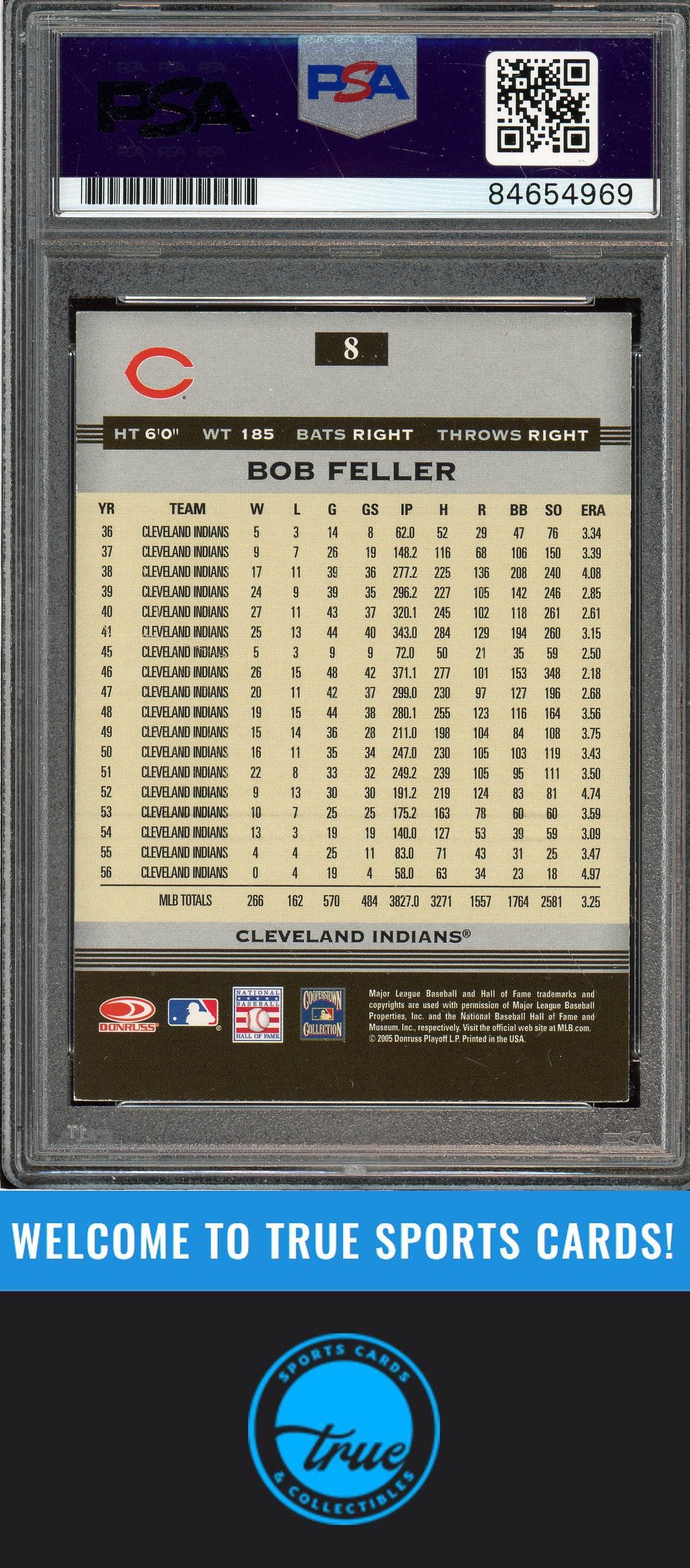 2005 Donruss Greats #8 Bob Feller Auto PSA Authentic (4969)