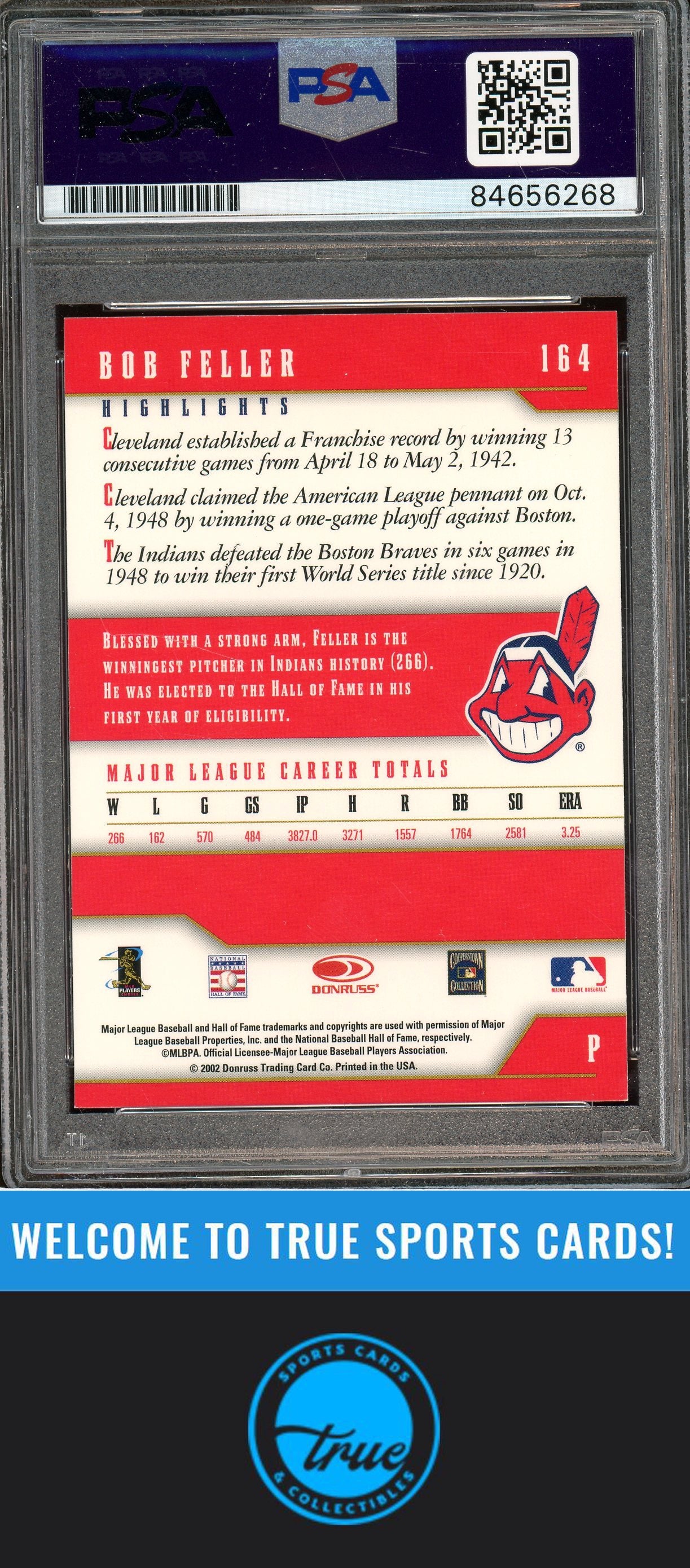 2003 Donruss Team Heroes #164 Bob Feller Auto PSA Authentic (6268)