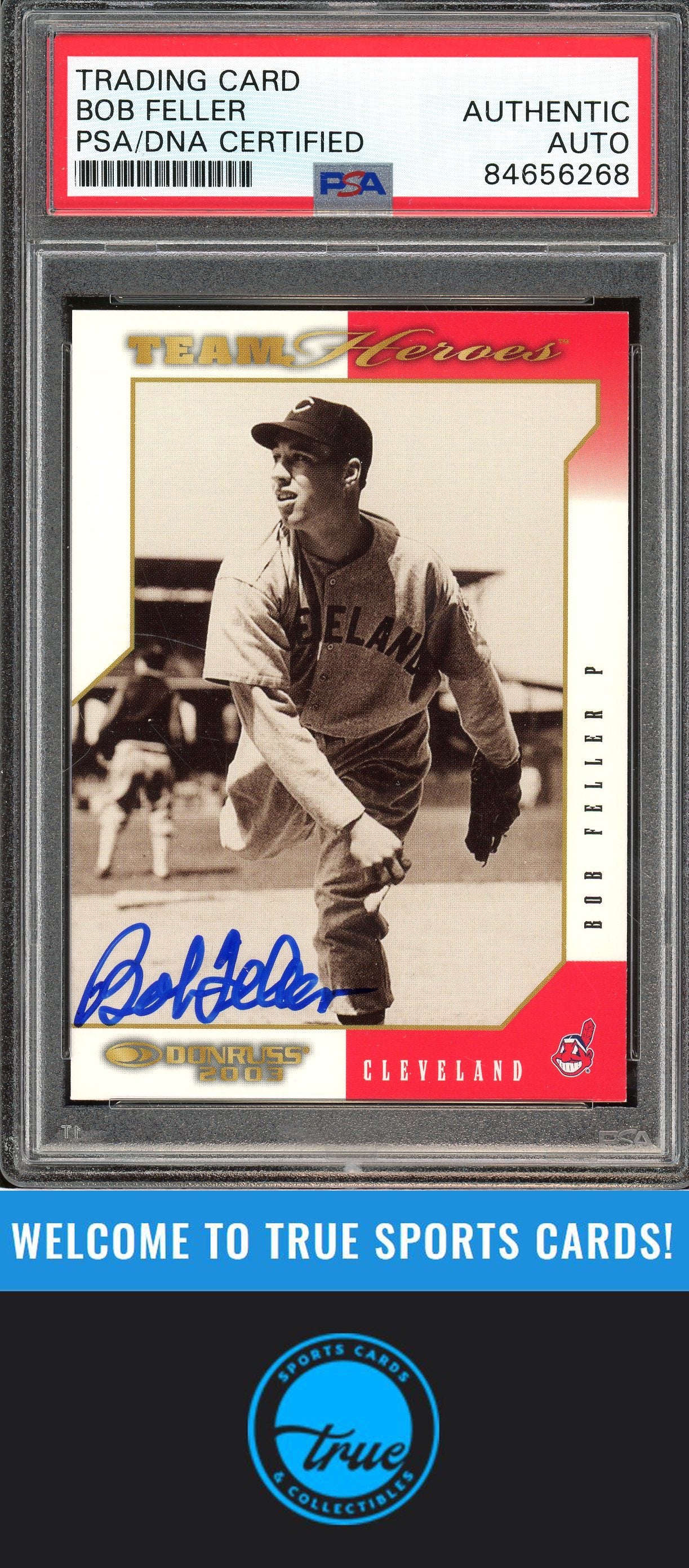 2003 Donruss Team Heroes #164 Bob Feller Auto PSA Authentic (6268)