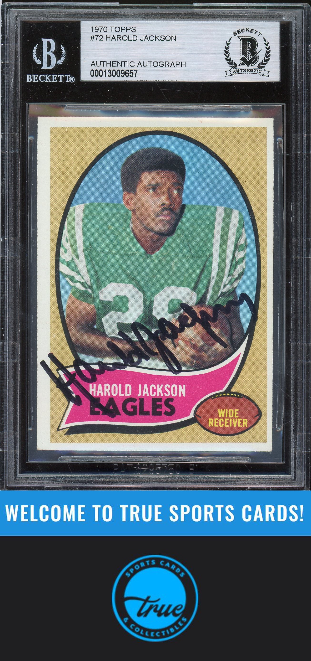 1970 Topps #72 Harold Jackson Rookie Auto BGS Authentic (9657)