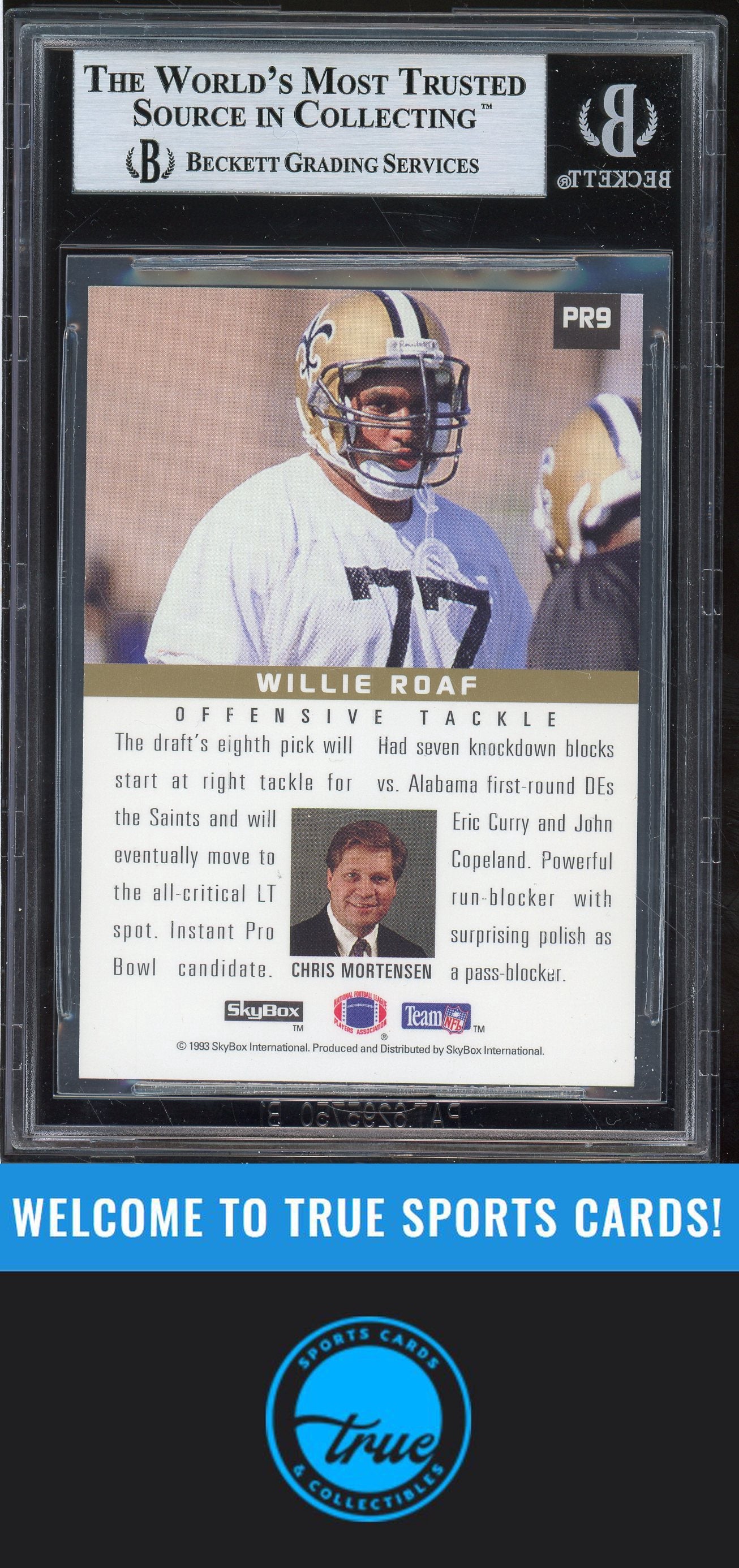 1993 SkyBox Premium #PR9 Willie Roaf Primetime Rookies Auto BGS Authentic (5487)