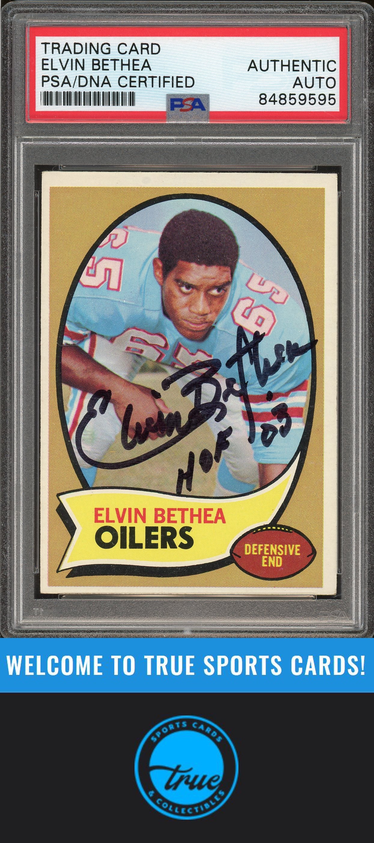 1970 Topps #43 Elvin Bethea Auto "HOF" PSA Authentic (9595)