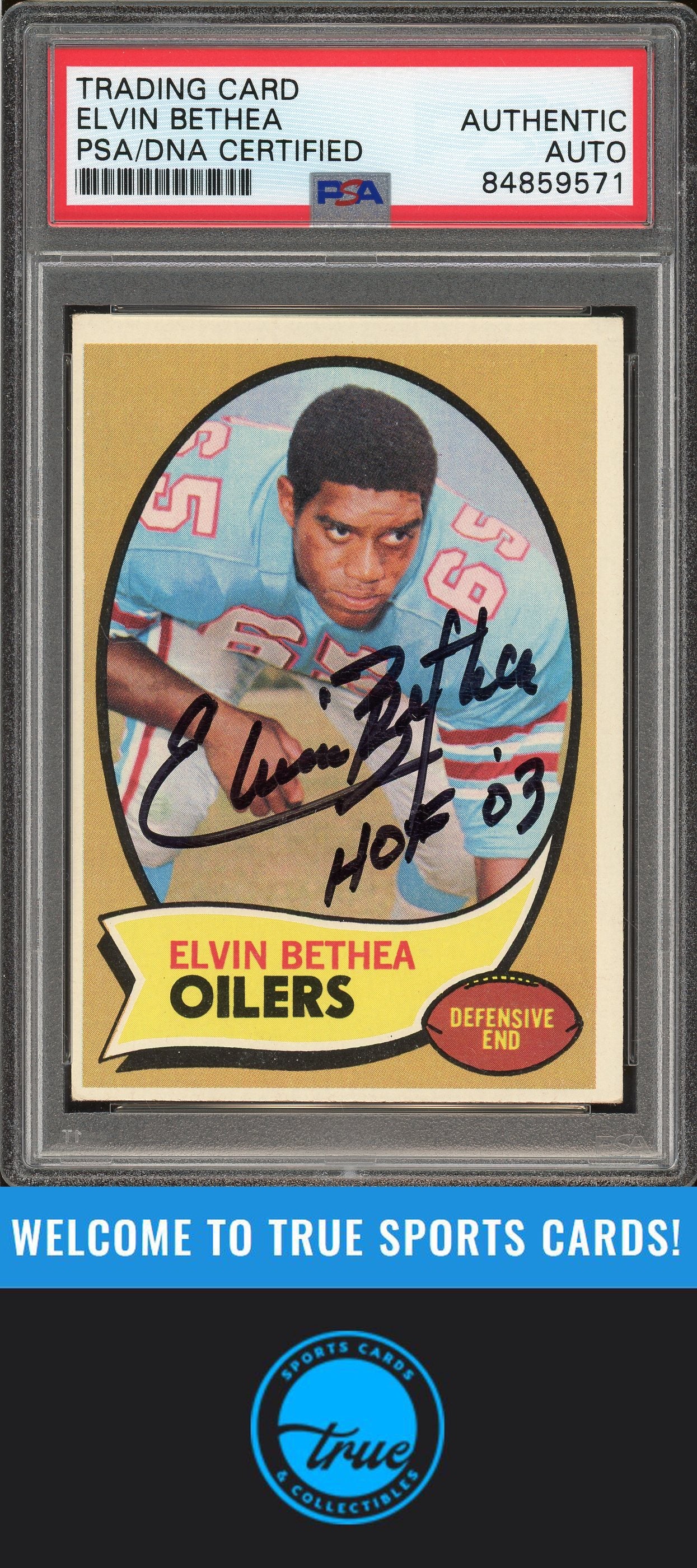 1970 Topps #43 Elvin Bethea Auto "HOF" PSA Authentic (9571)