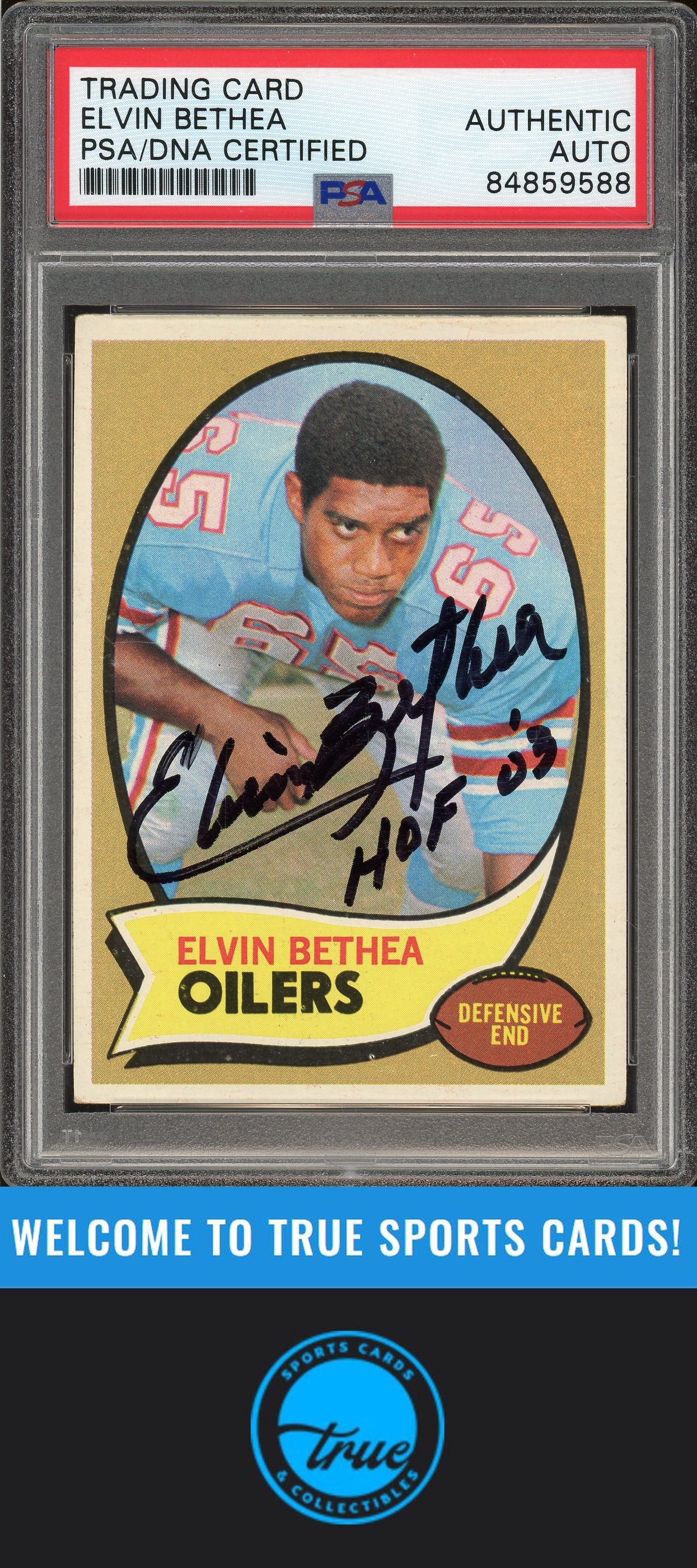 1970 Topps #43 Elvin Bethea Auto "HOF" PSA Authentic (9588)