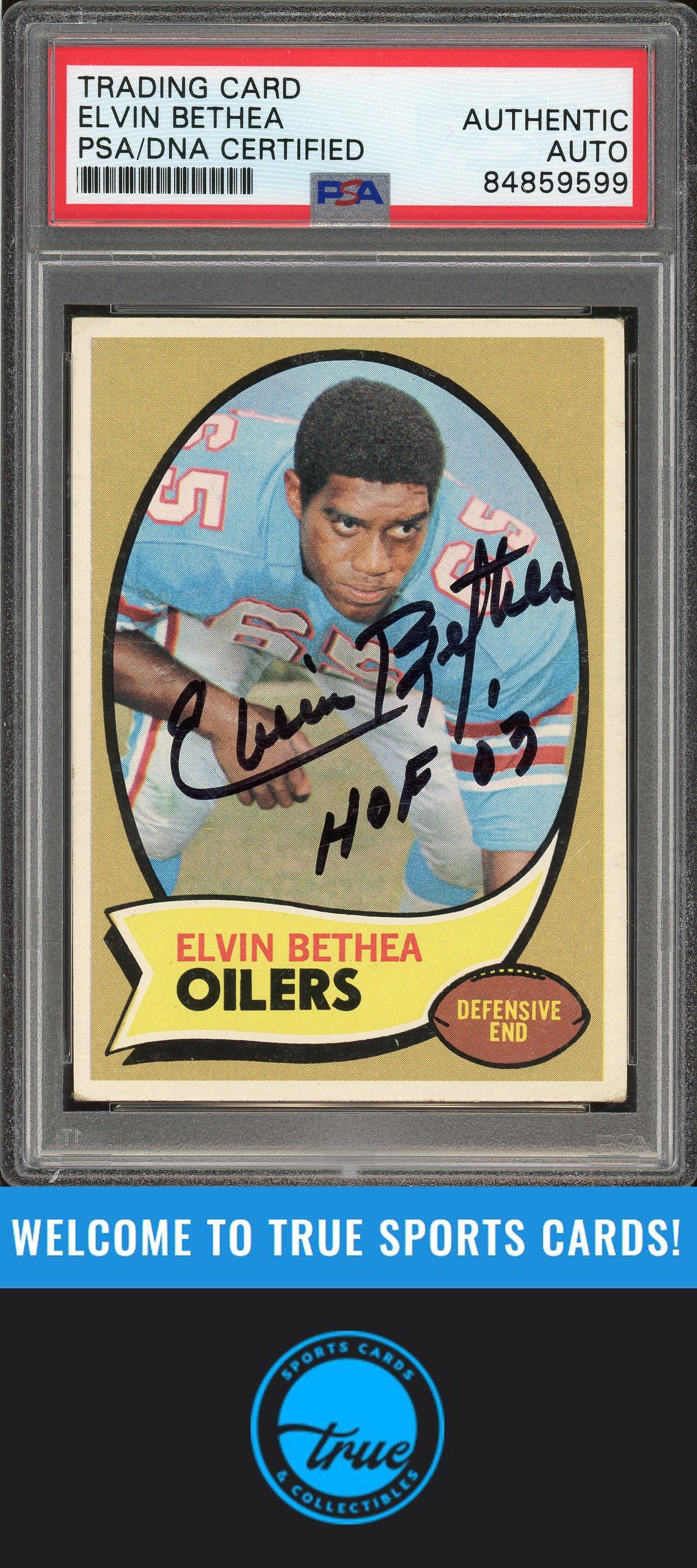 1970 Topps #43 Elvin Bethea Auto "HOF" PSA Authentic (9599)