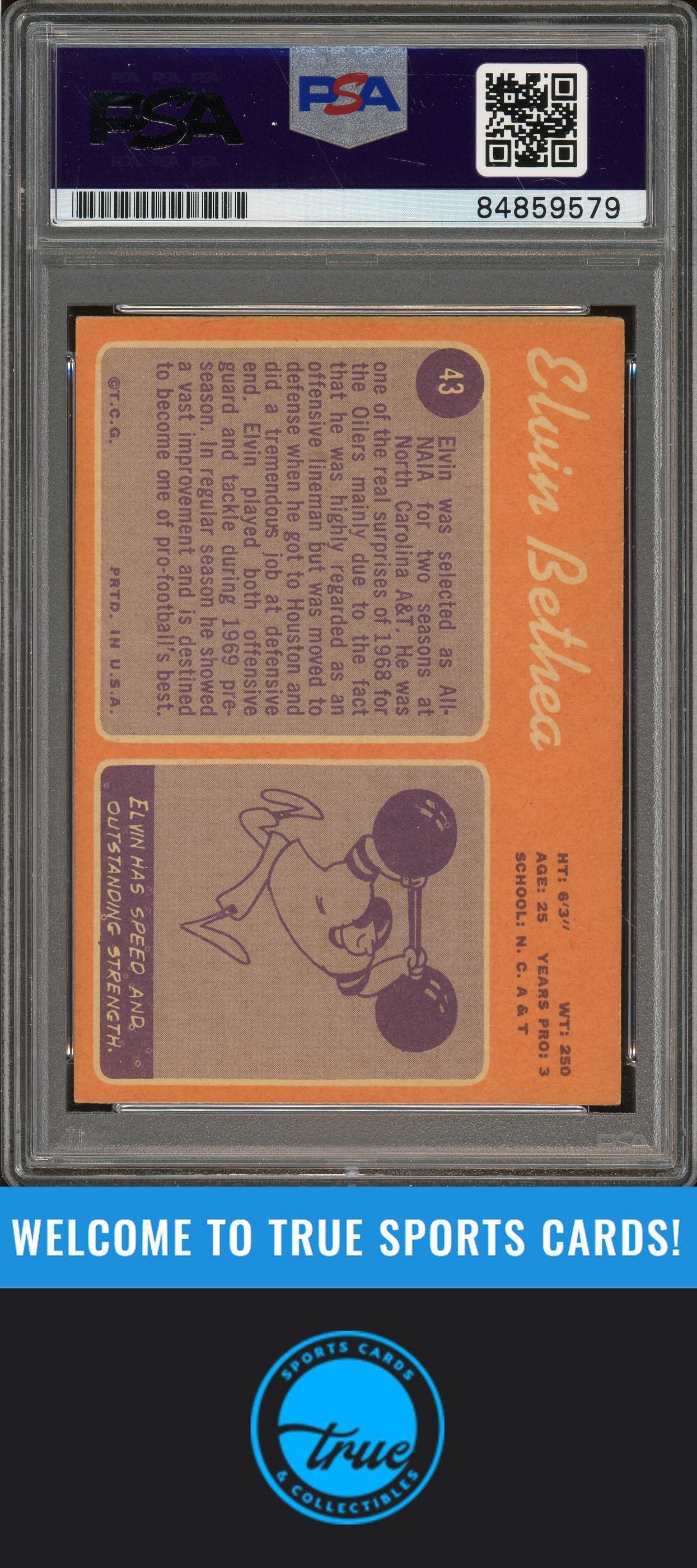 1970 Topps #43 Elvin Bethea Auto "HOF" PSA Authentic (9579)