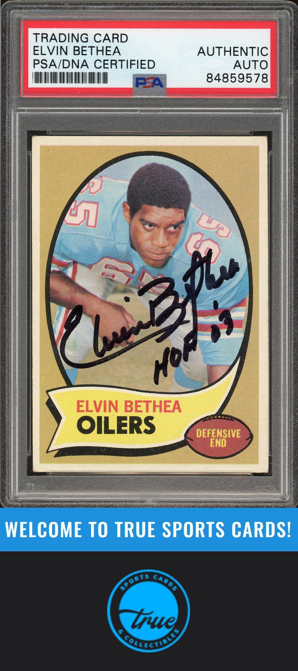 1970 Topps #43 Elvin Bethea Auto "HOF" PSA Authentic (9578)