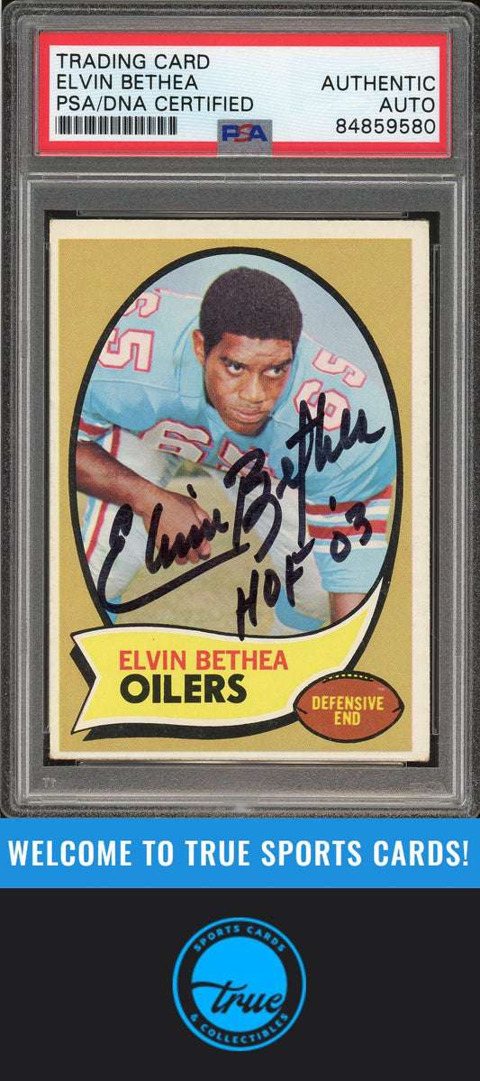 1970 Topps #43 Elvin Bethea Auto "HOF" PSA Authentic (9580)