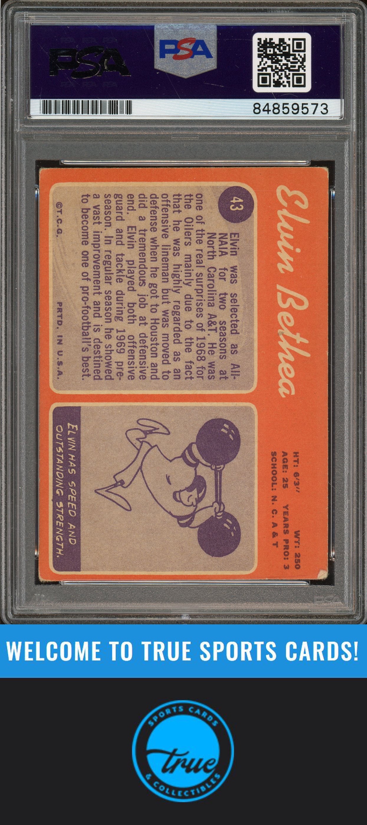 1970 Topps #43 Elvin Bethea Auto "HOF" PSA Authentic (9573)