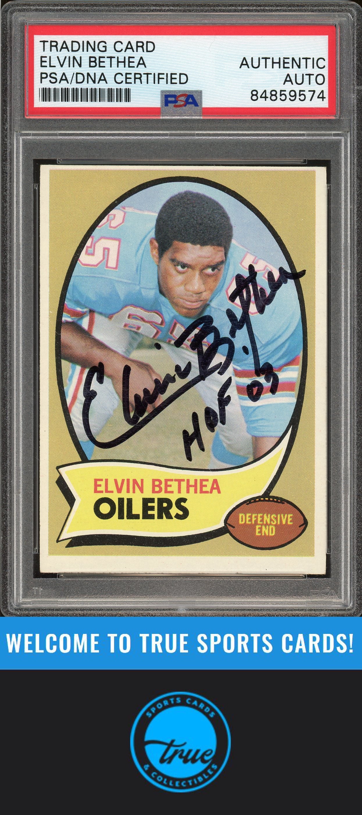 1970 Topps #43 Elvin Bethea Auto "HOF" PSA Authentic (9574)