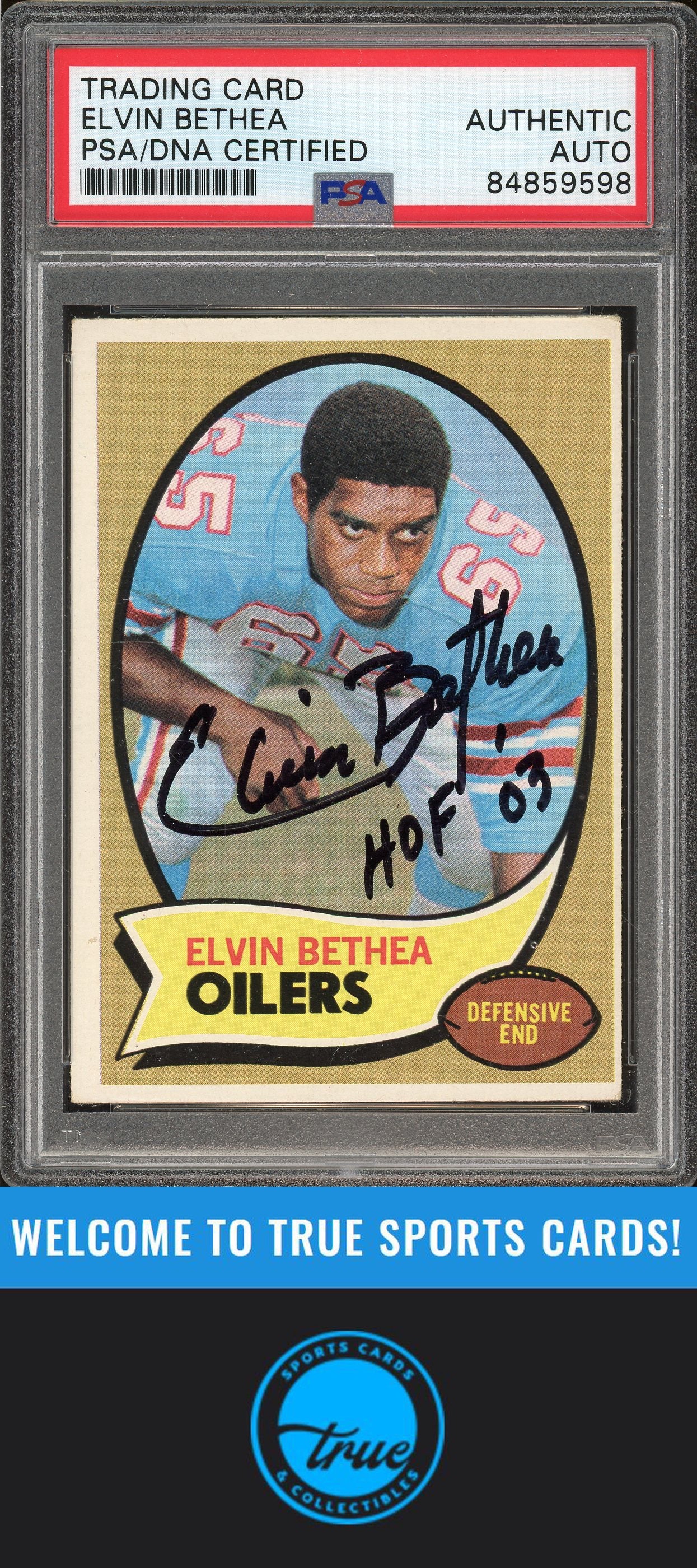 1970 Topps #43 Elvin Bethea Auto "HOF" PSA Authentic (9598)