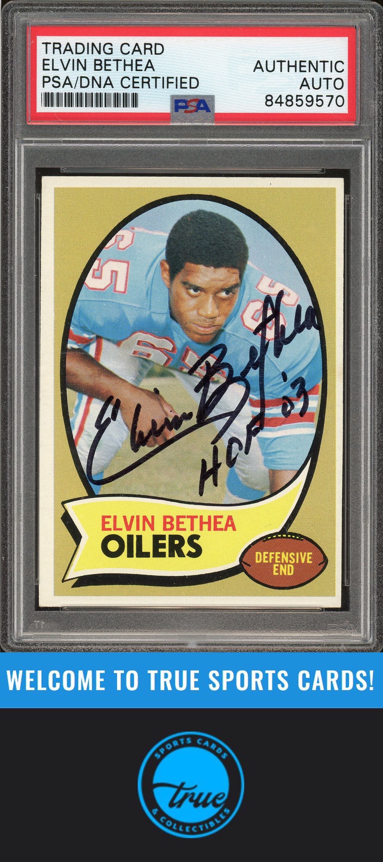 1970 Topps #43 Elvin Bethea Auto "HOF" PSA Authentic (9570)