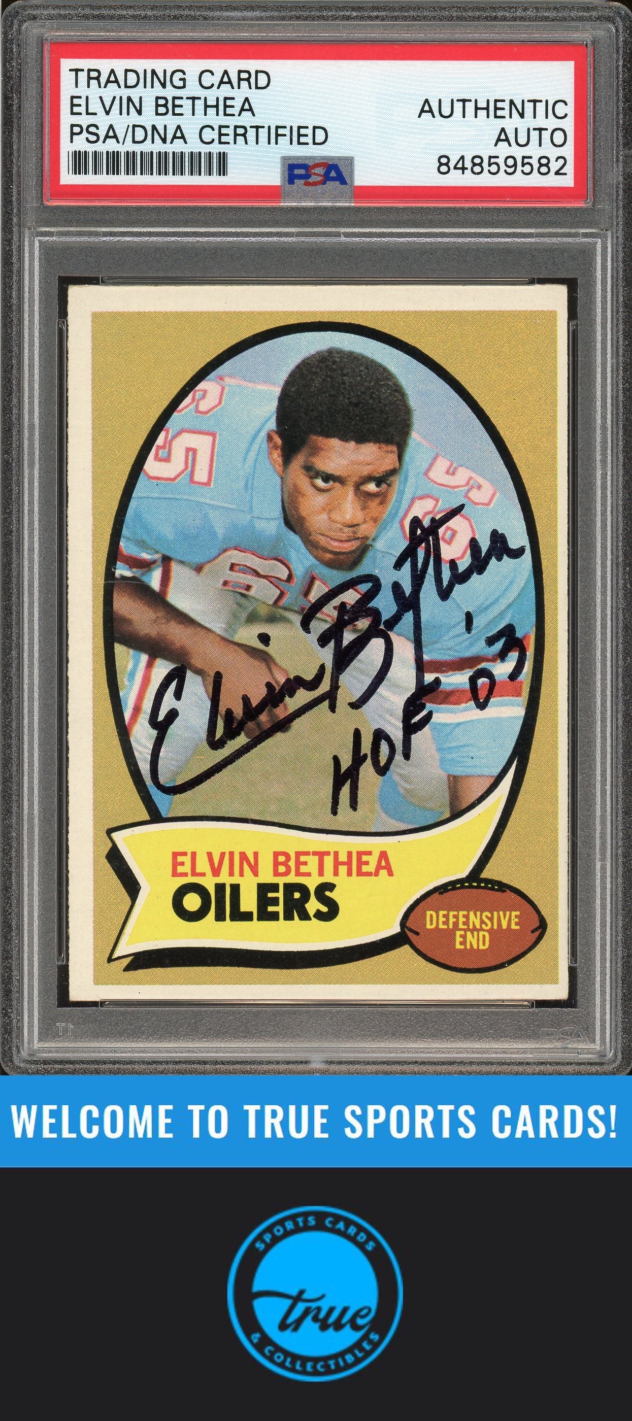 1970 Topps #43 Elvin Bethea Auto "HOF" PSA Authentic (9582)